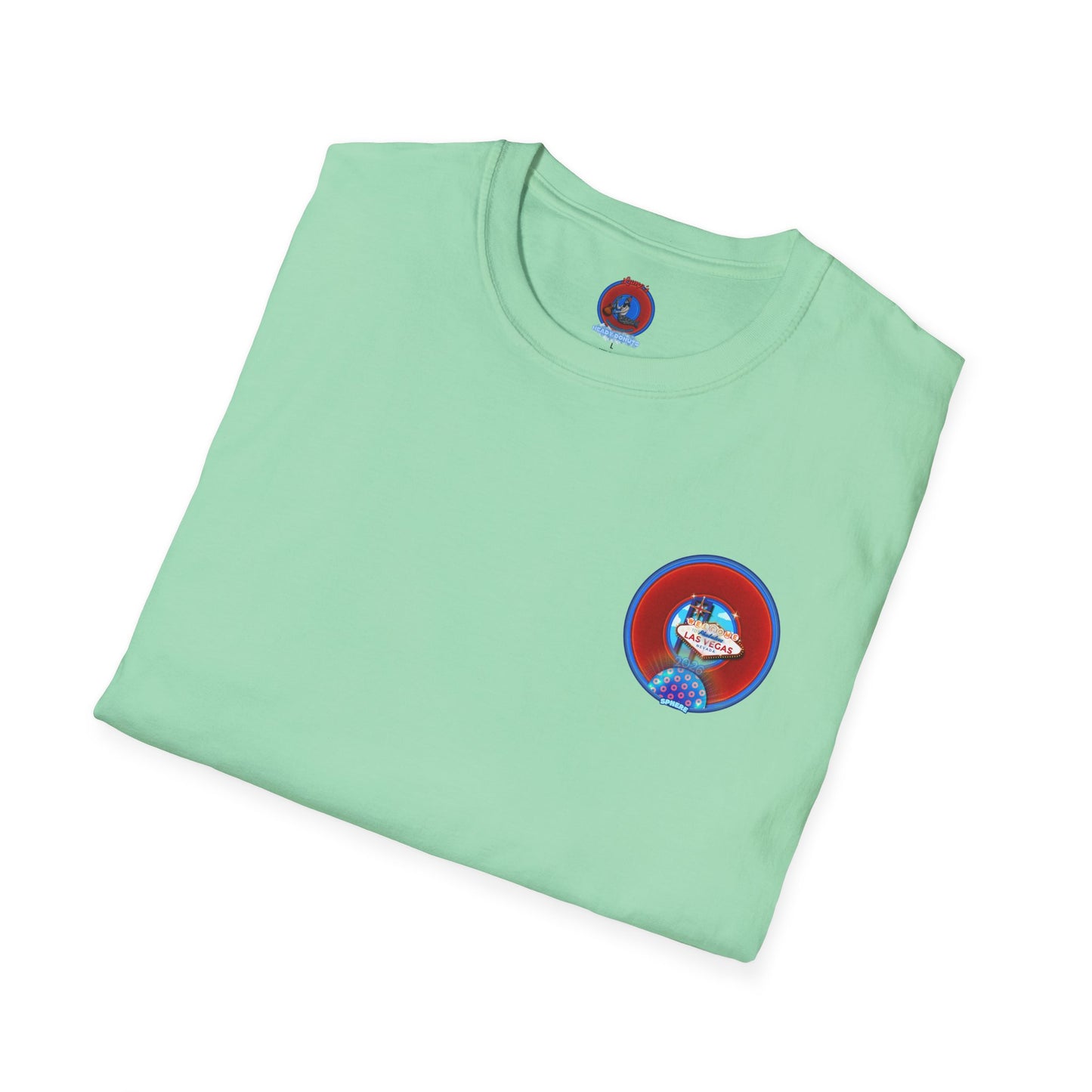 Classic Donut Tee - Unisex Soft-Style - "Viva Las Vegas Donut" - vivid red donut