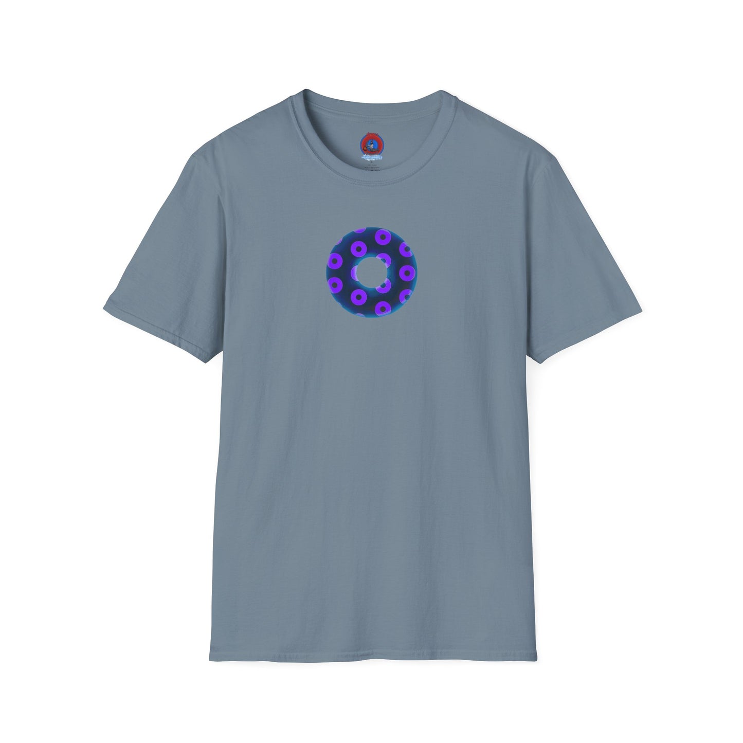 Plain Donuts/Unisex Soft-Style - "Plain Blimpy Paradoxical Donuts" - dark steel blue/vivd dark purple donuts
