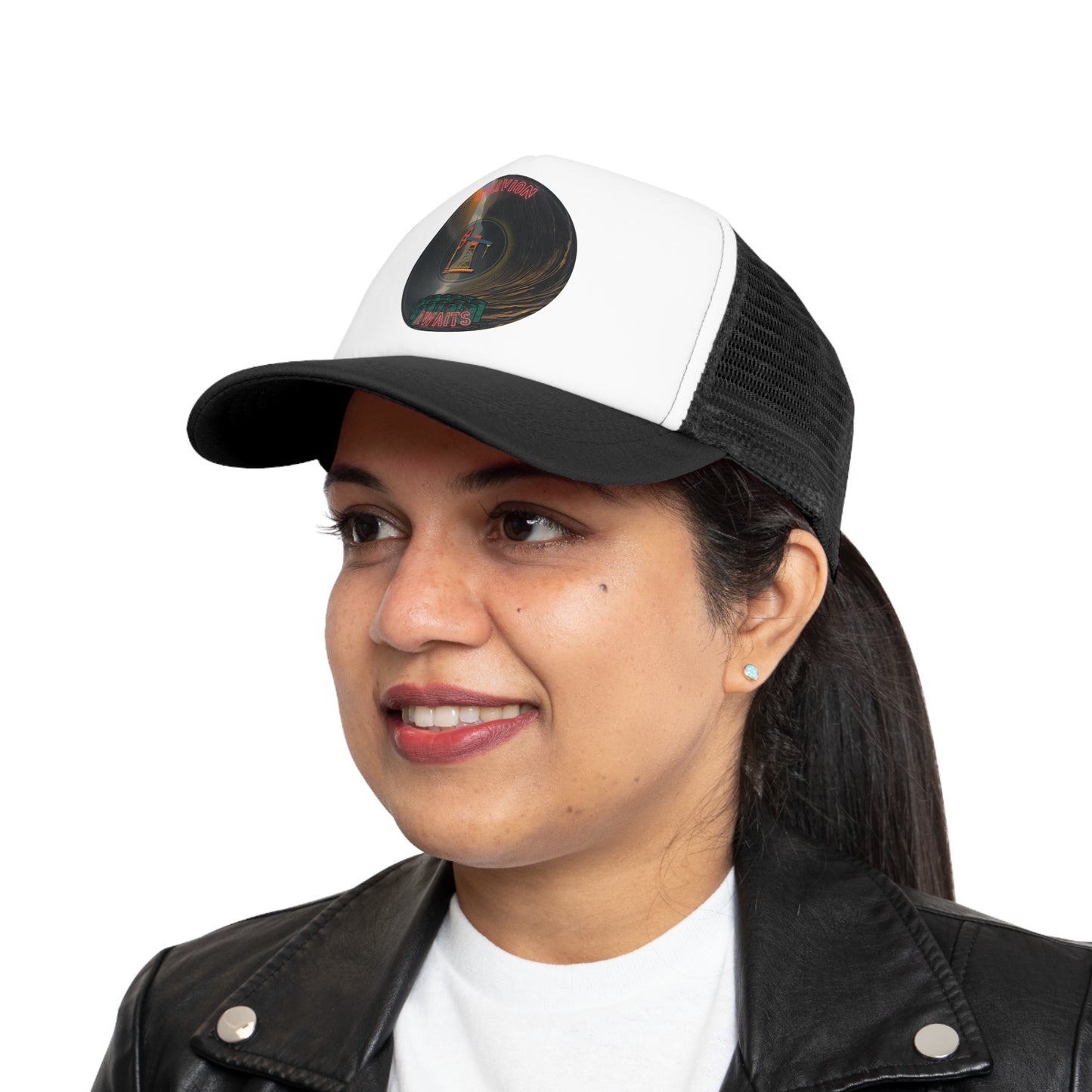 Lumpy Trucker Hat - "Donut Splashed in Oil" - dark donut