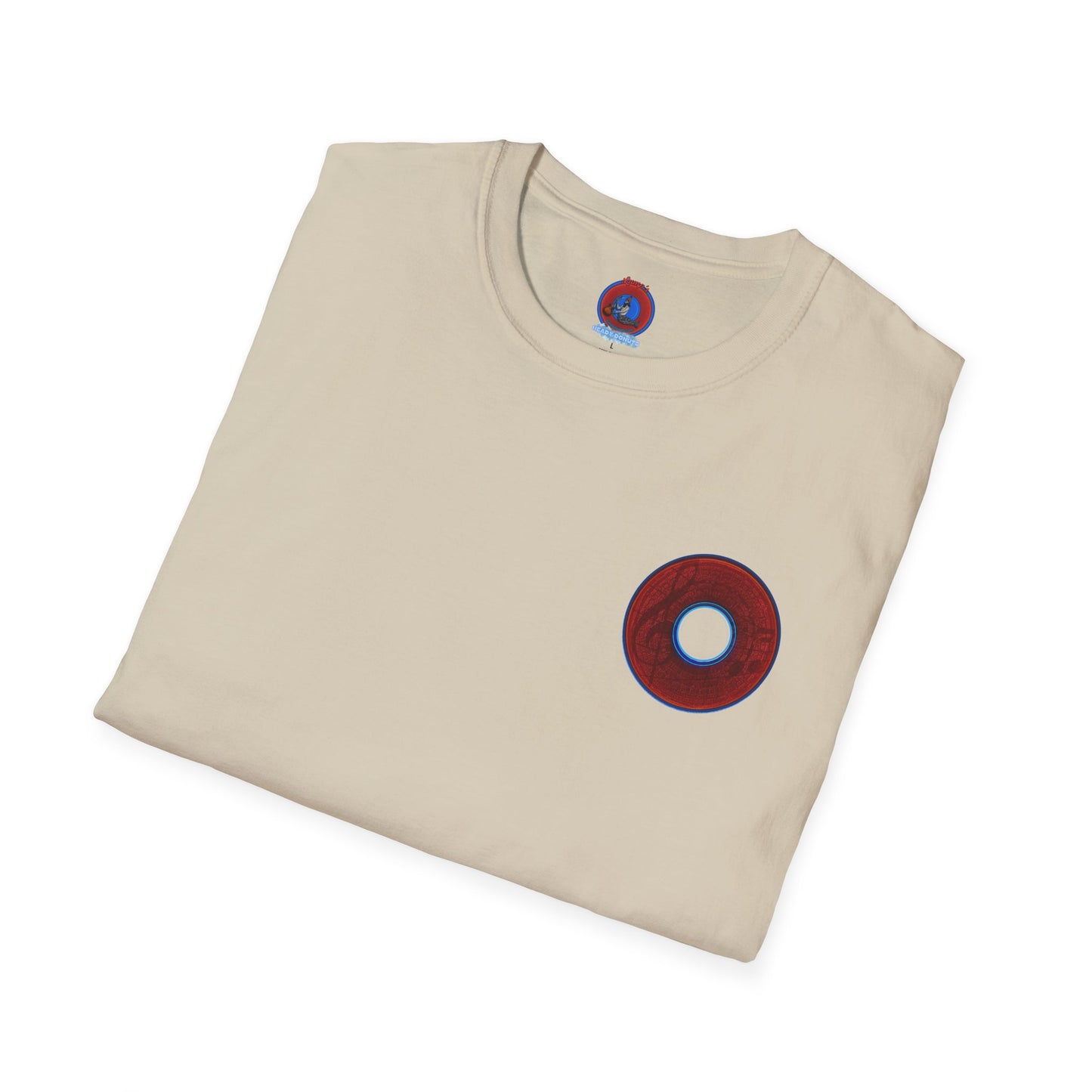 Classic Donut Tee - Unisex Soft-Style - "The Musically Gifted Donut" - red donut - series 1.0