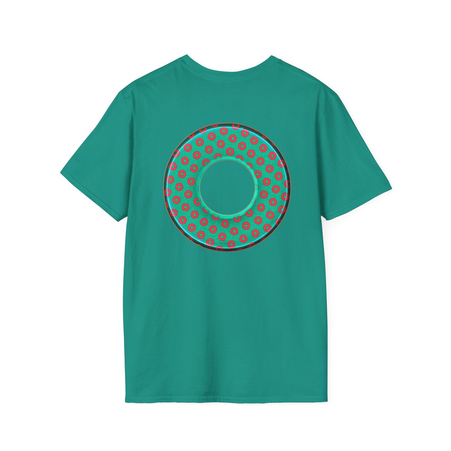 Plain Donuts/Unisex Soft-Style - "Plain Electric Paradoxical Donuts" - light green/red donuts