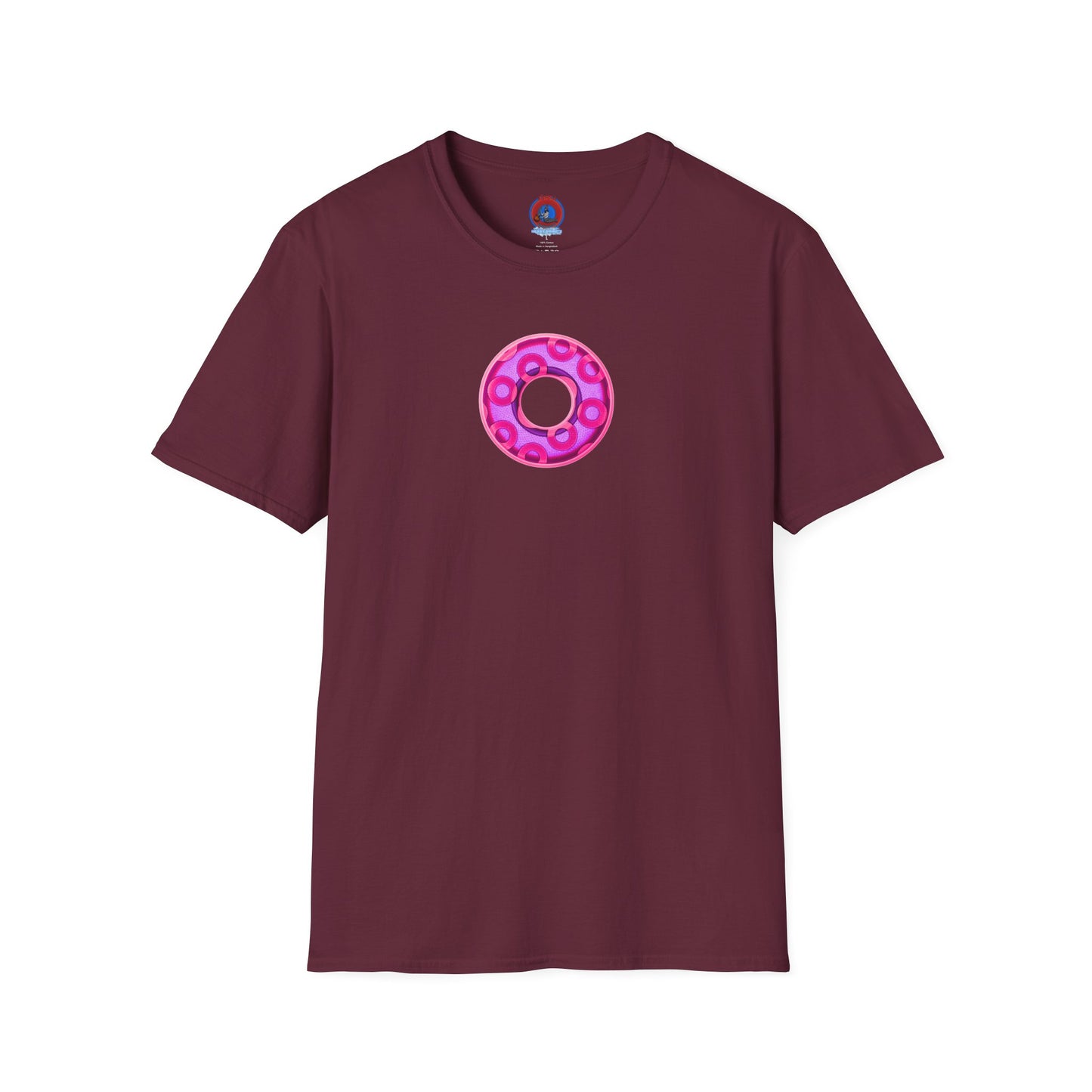 Plain Donuts/Unisex Soft-Style - "Plain Rustic Paradoxical Donuts" - light purple/magenta donuts