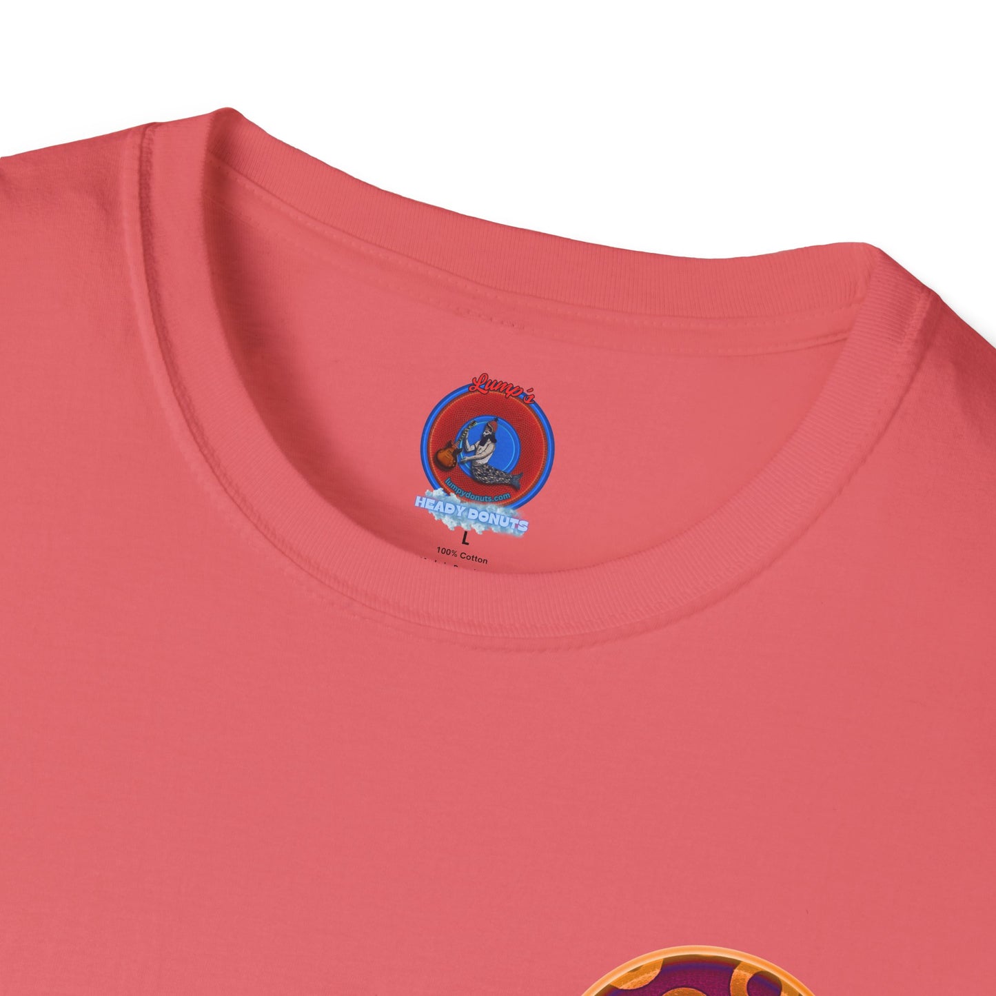 Classic Donut Tee - Unisex Soft-Style - "Princely Wooked Cream - YEMSG Donut " - burgundy/orange rustic paradox donut - variant 2