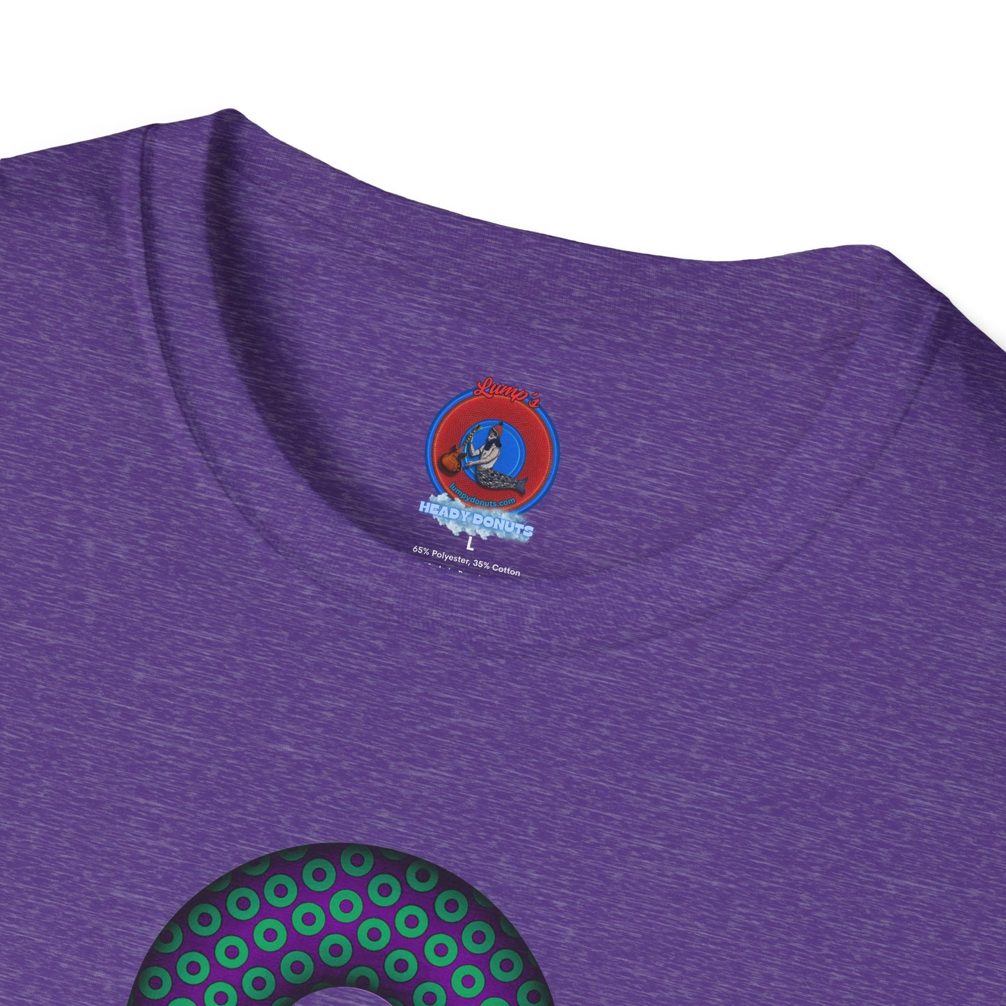 Plain Donuts/Unisex Soft-Style - "Plain Paradoxical Grided Donuts" - green/purple donuts
