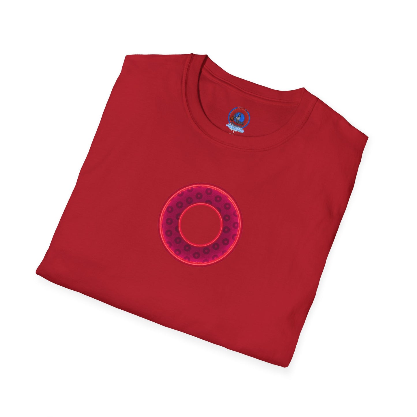 Plain Donuts/Unisex Soft-Style - "Plain Wide Mouthed Paradoxical Donuts" - dark red/bright red donuts