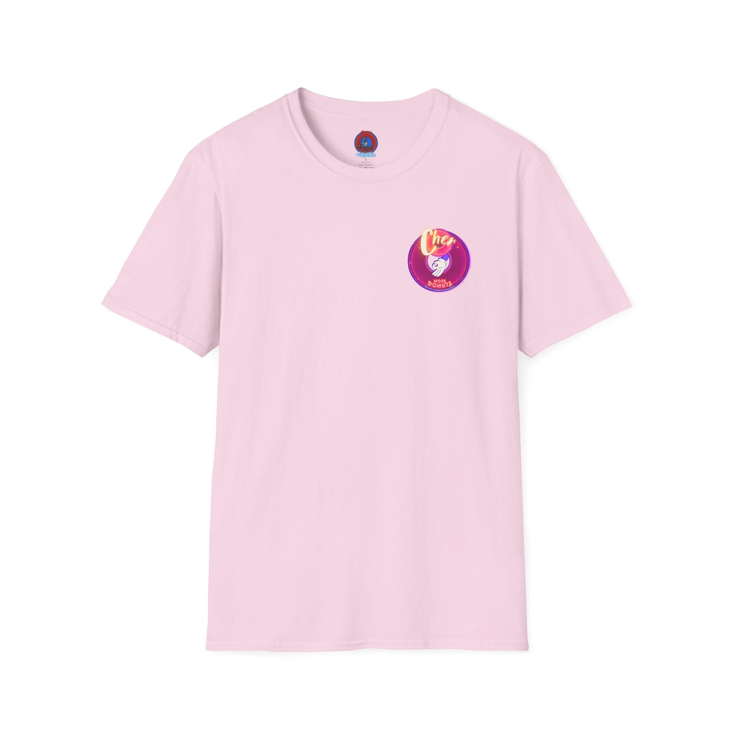 Classic Donut Tee - Unisex Soft-Style - "Cher-ing is Caring" - series 1.0  - variant 1 - magenta donuts [*charitable donut]