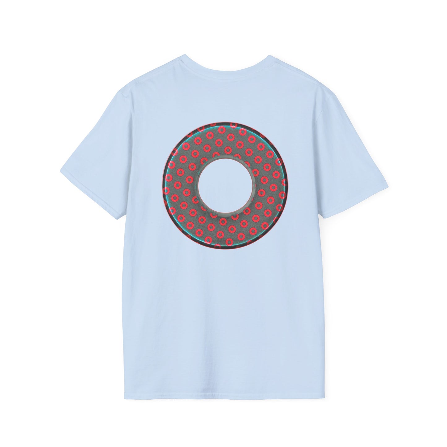 Plain Donuts/Unisex Soft-Style - "Plain Electric Paradoxical Donuts" - dark teal/red donuts