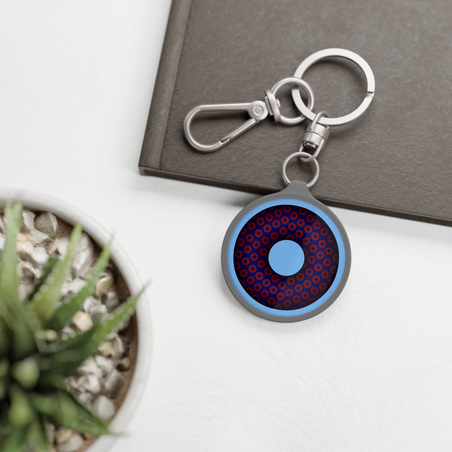 Lumpy Donut Keychain - "Traditional Paradox Donut" - series 1.0 - variant 1 - plain red/blue paradoxical donut