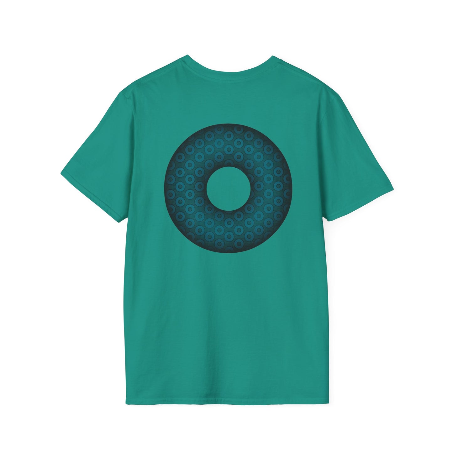 Plain Donuts/Unisex Soft-Style - "Plain Paradoxical Grided Donuts" - dark teal/dark teal donuts