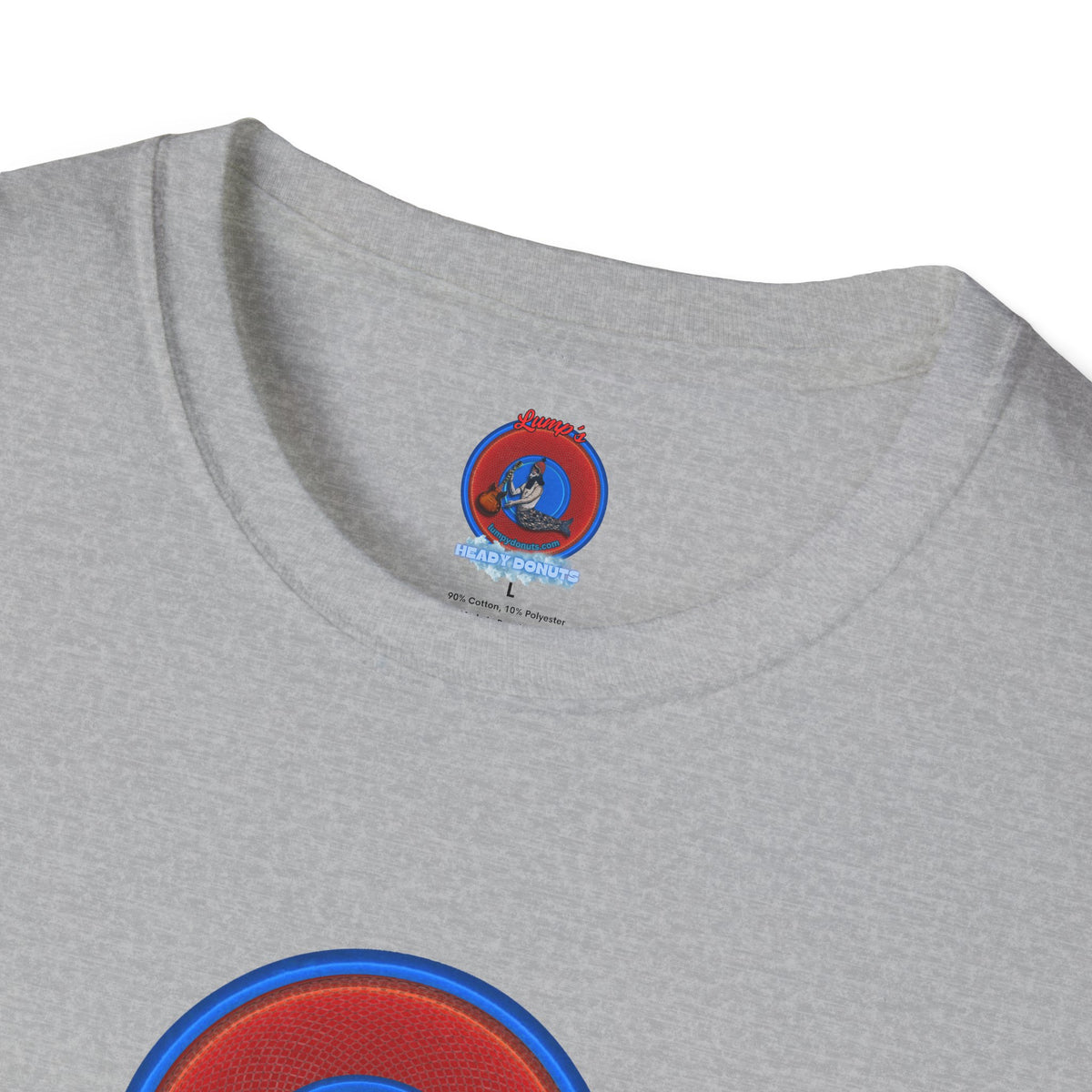 Classic Donut Tee - Unisex Soft-Style - "Limestone Donuts so Large" - variant 1 - red rustic donut