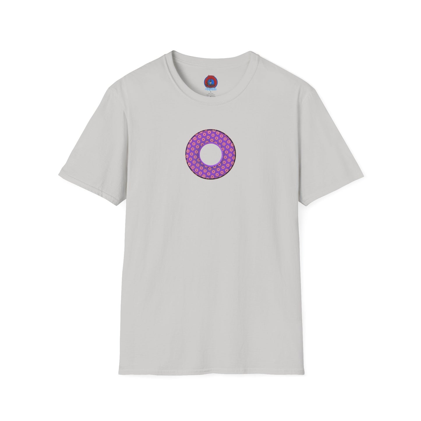 Plain Donuts/Unisex Soft-Style - "Plain Electric Paradoxical Donuts" - light purple/coral donuts
