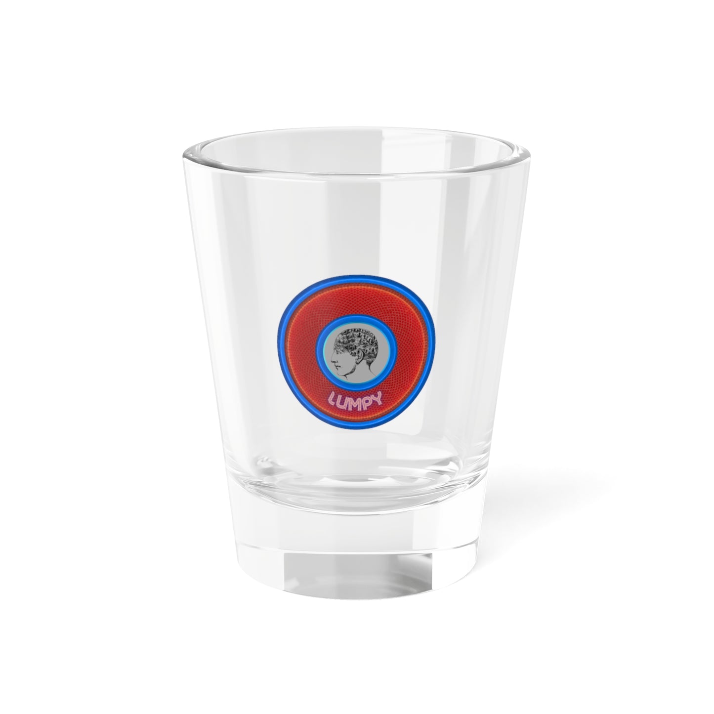 Bad Fishy Too - "Our Lumpiest Shot Glass" - Shot Glass, 1.5oz - rustic red donut