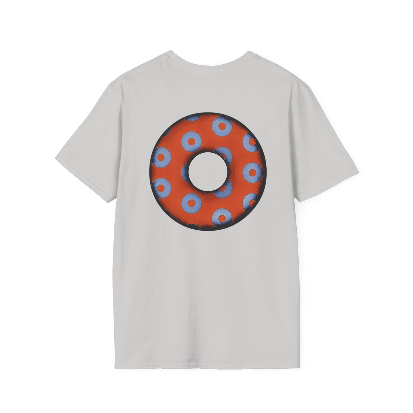 Plain Donuts/Unisex Soft-Style - "Plain Blimpy Paradoxical Donuts" - light blue/orange donuts