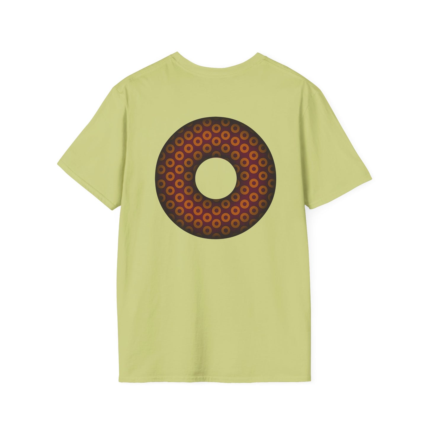 Plain Donuts/Unisex Soft-Style - "Plain Paradoxical Grided Donuts" - orange/burgundy donuts