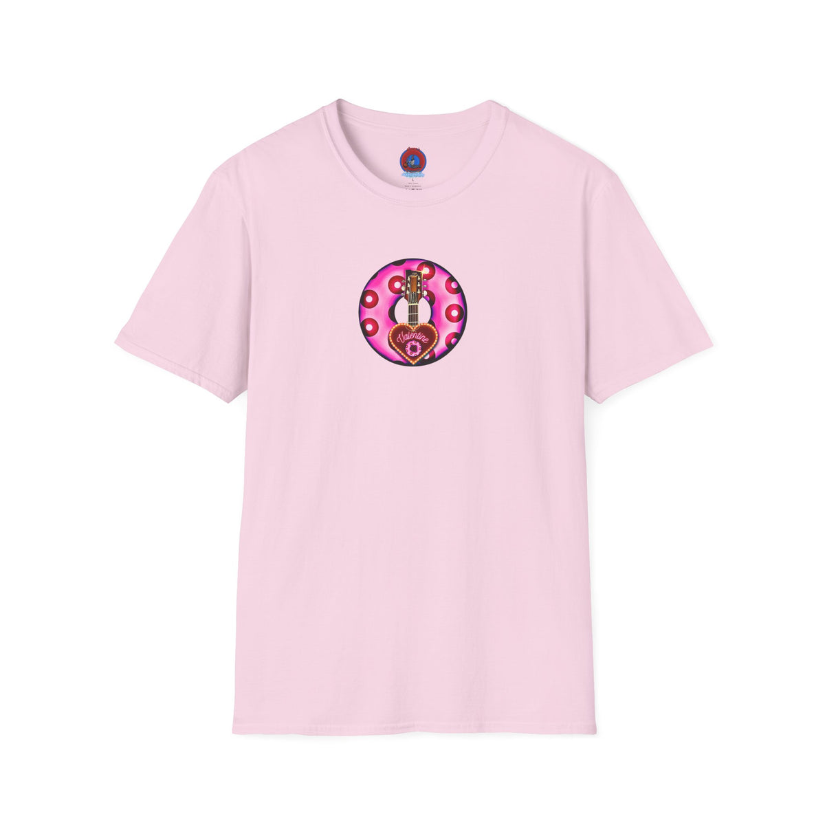 Classic Donut Tee - Unisex Soft-Style - "Would You Be My Donut?" - paradoxical bubblegum pink/red donut - variant 2