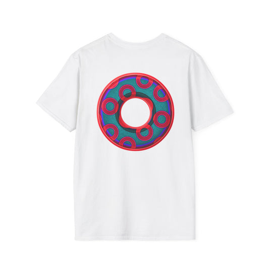 Plain Donuts/Unisex Soft-Style - "Plain Rustic Paradoxical Donuts" - red/steel blue donuts