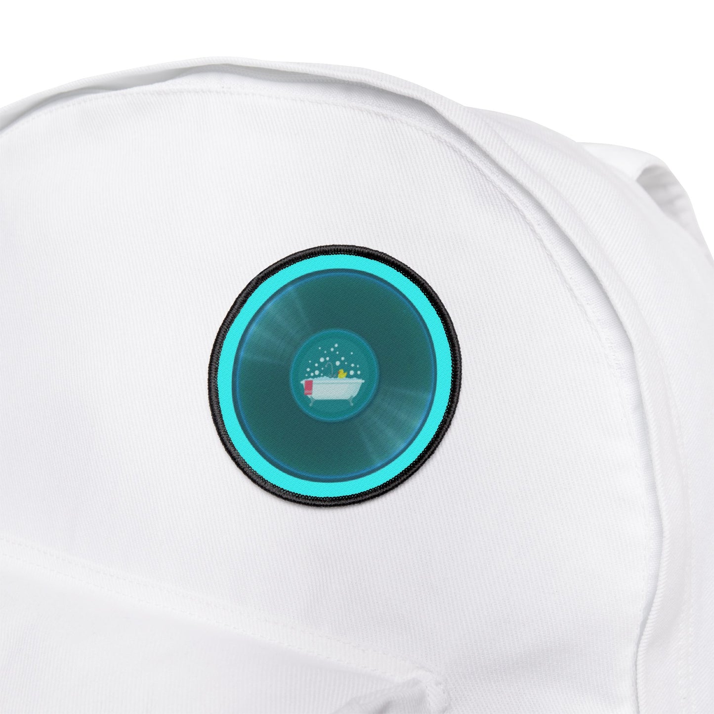 Iron-On Donut Patch - Rubber Ducky & Bath Time Fun" - series 1.0 - aquamarine donut