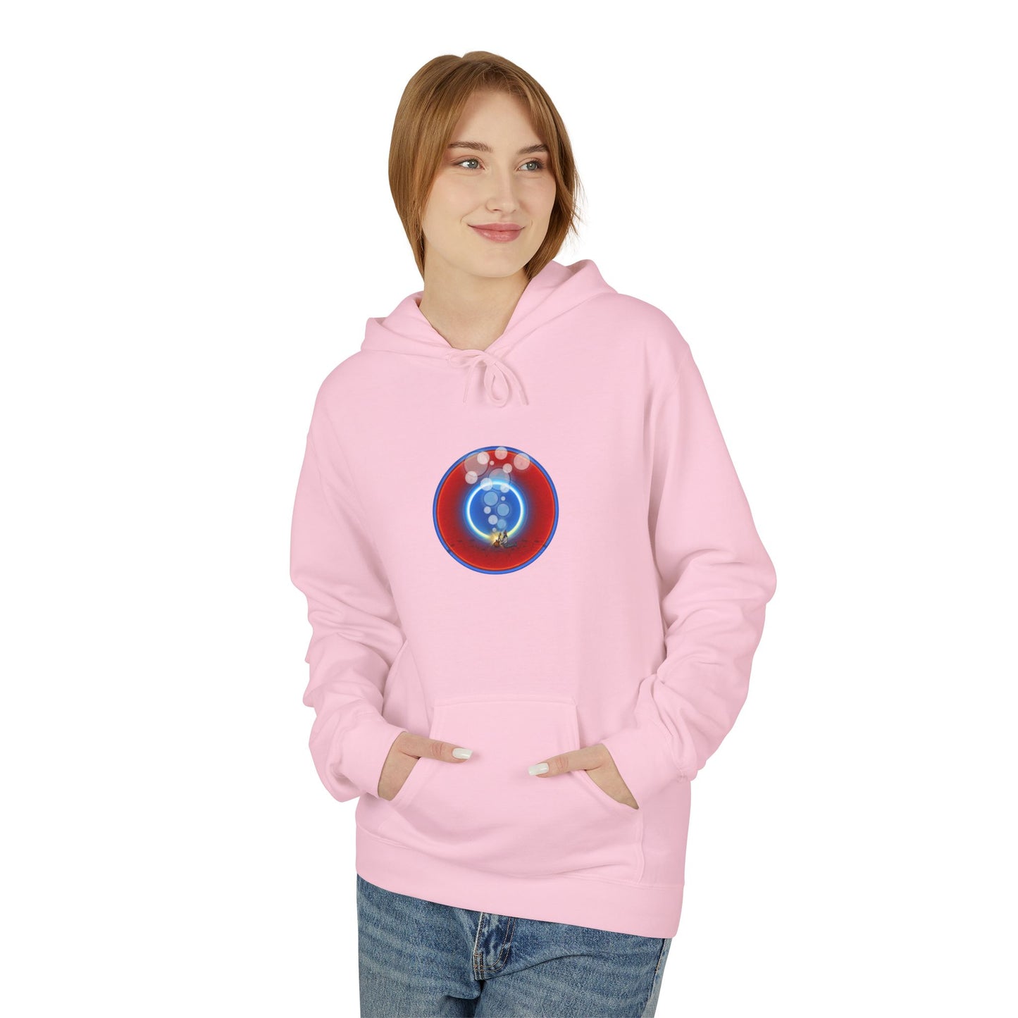 Fleece Harry Hoodies [Midweight Soft-style] - "The Bubbler's Donut" - w/rustic red donuts