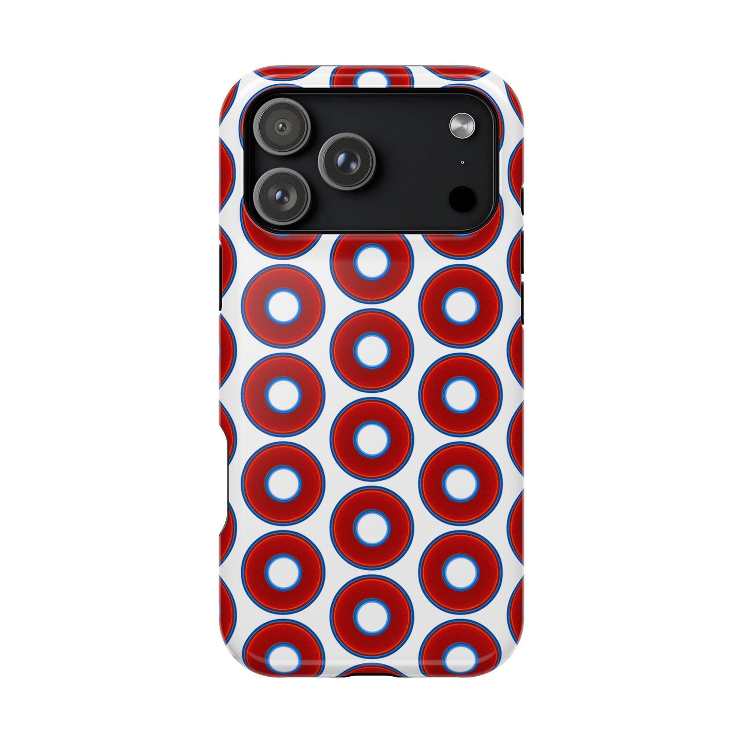 Magnetic Tough Donut Case - red vivid donut print w/white background