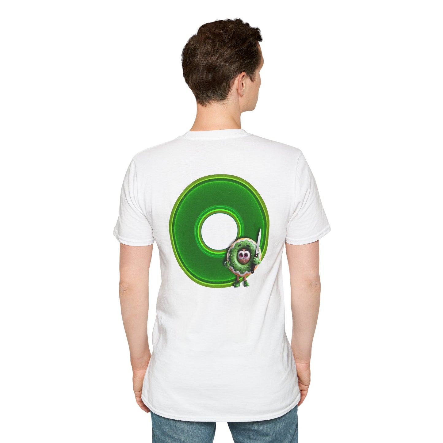 Classic Donut Tee - Unisex Soft-Style - "My Friend the Donut " - series 1.0  - variant 4 - green donut