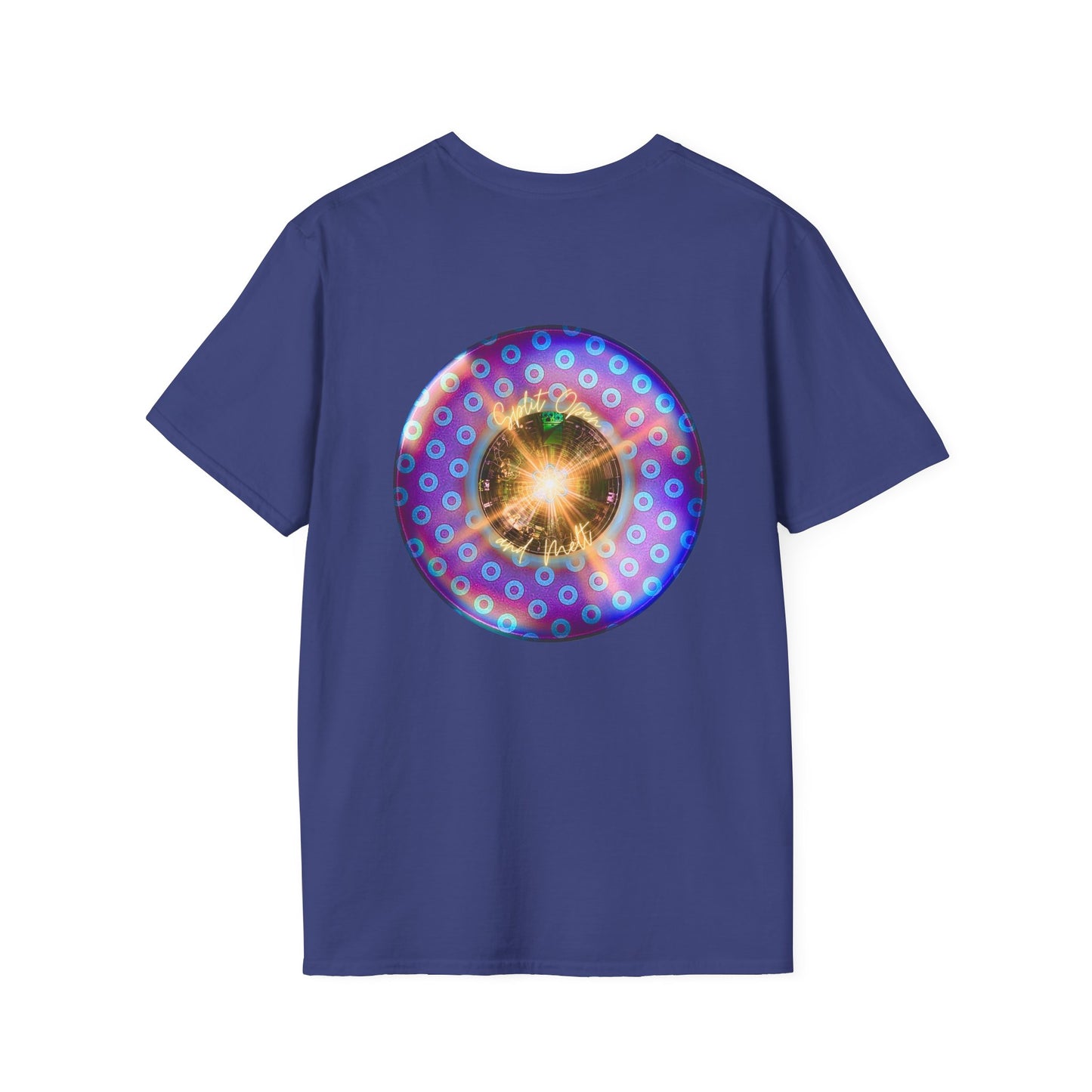 Classic Donut Tee - Unisex Soft-Style - "Donut Melts" - purple/blue paradoxical donut