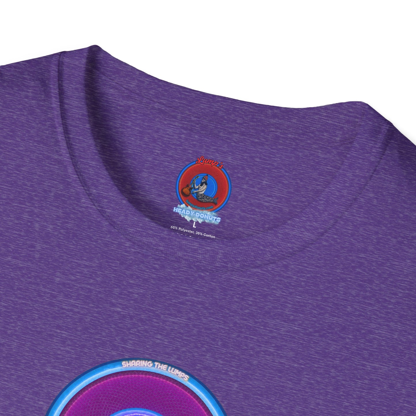 Classic Donut Tee - Unisex Soft-Style - "Lumpy Collective Donut" - rustic purple/light blue lumpy donut - variant 2