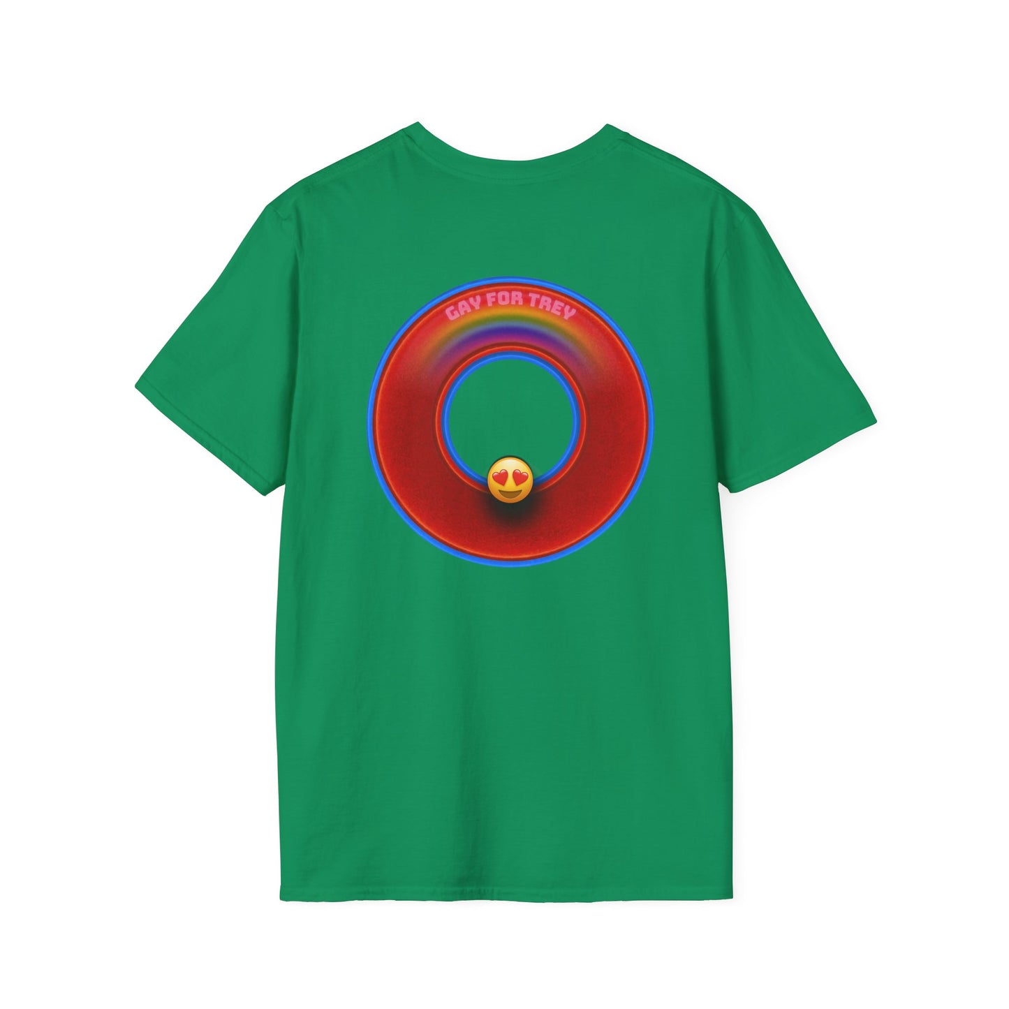 Classic Donut Tee - Unisex Soft-Style - "Yes You Are Mark!" - vivid red/blue donut