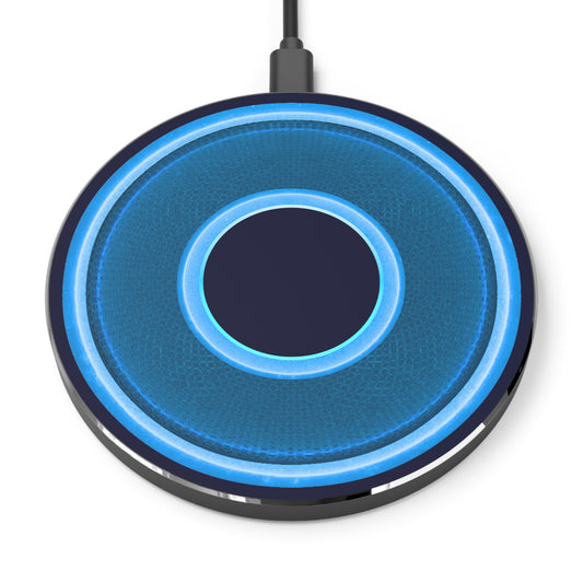 The Flow - Wireless Lumpy Donut Chargers - rustic blue/light blue donut w/dark navy background