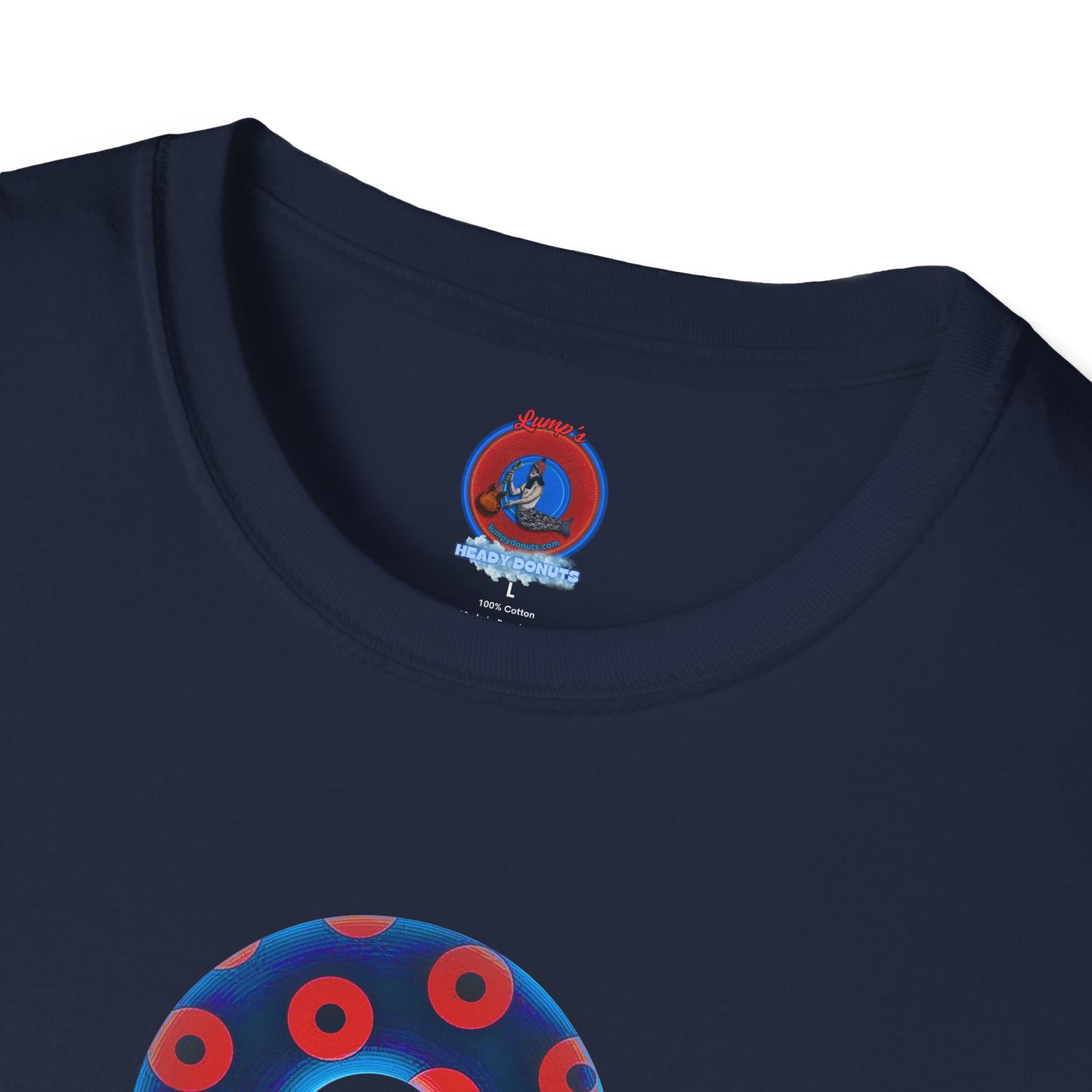 Plain Donuts/Unisex Soft-Style - "Plain Blimpy Paradoxical Donuts" - royal blue/bright red donuts