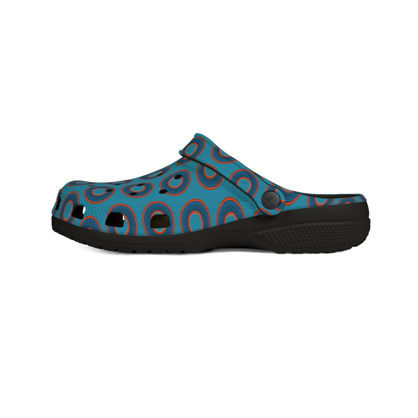 Spatchcocks - donut slip-on shoes - blue rustic donuts w/turquoise background [unisex]