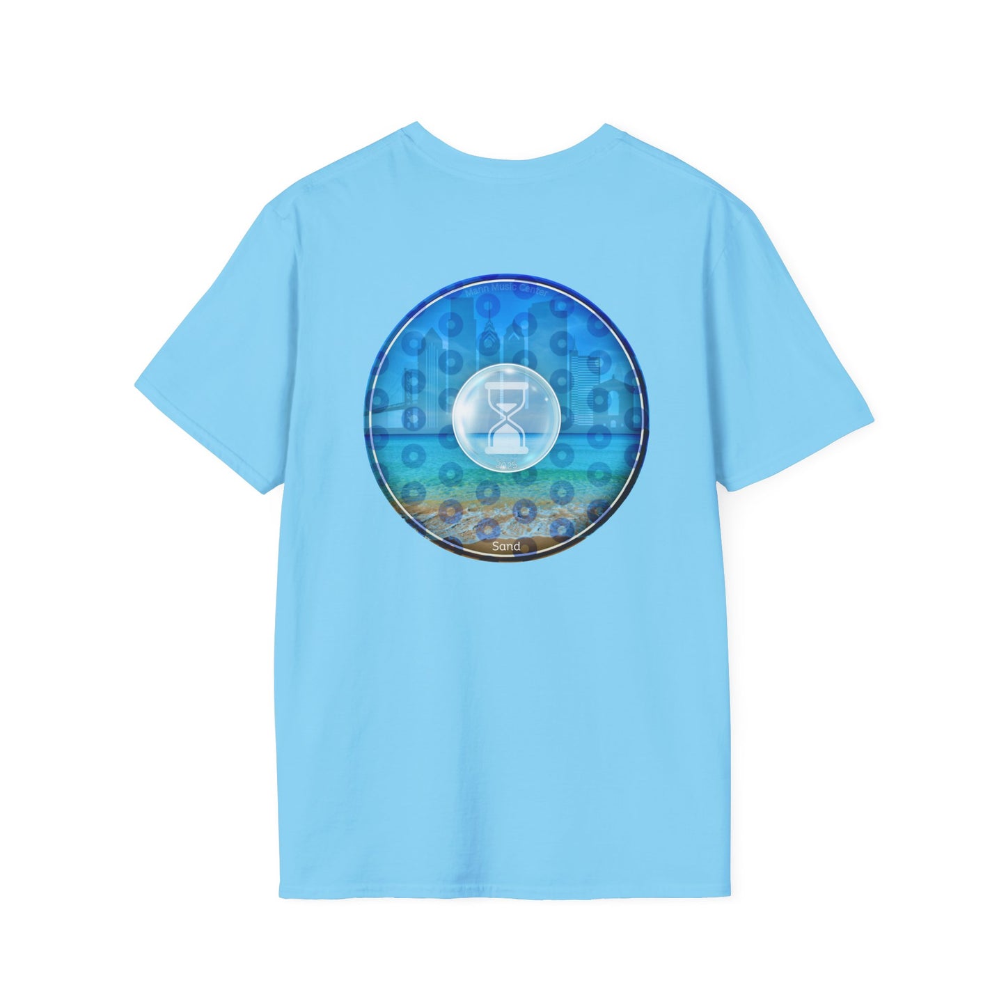 Classic Donut Tee - Unisex Soft-Style - "Philly Special: Still Loading Sand" - vivid blue paradoxical pic donut - variant 2