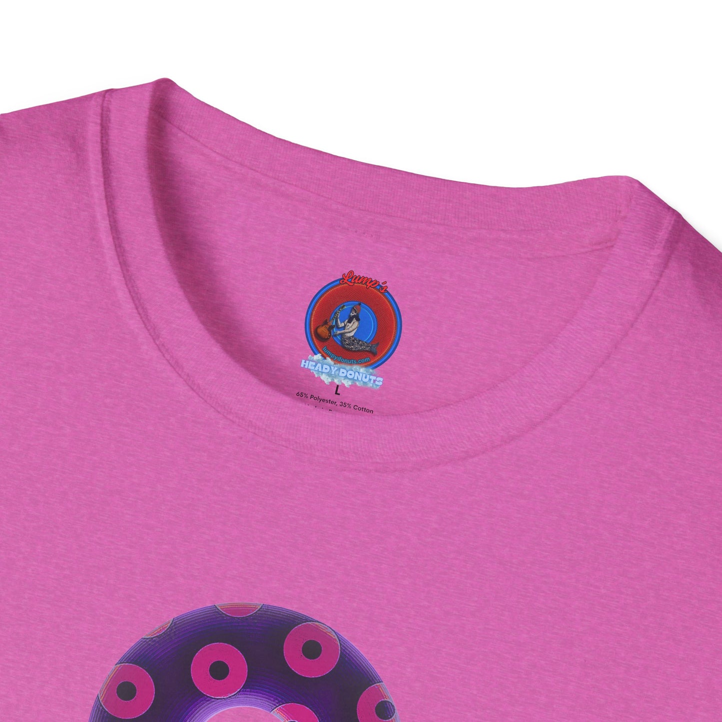 Plain Donuts/Unisex Soft-Style - "Plain Blimpy Paradoxical Donuts" - dark purple/bright magenta donuts