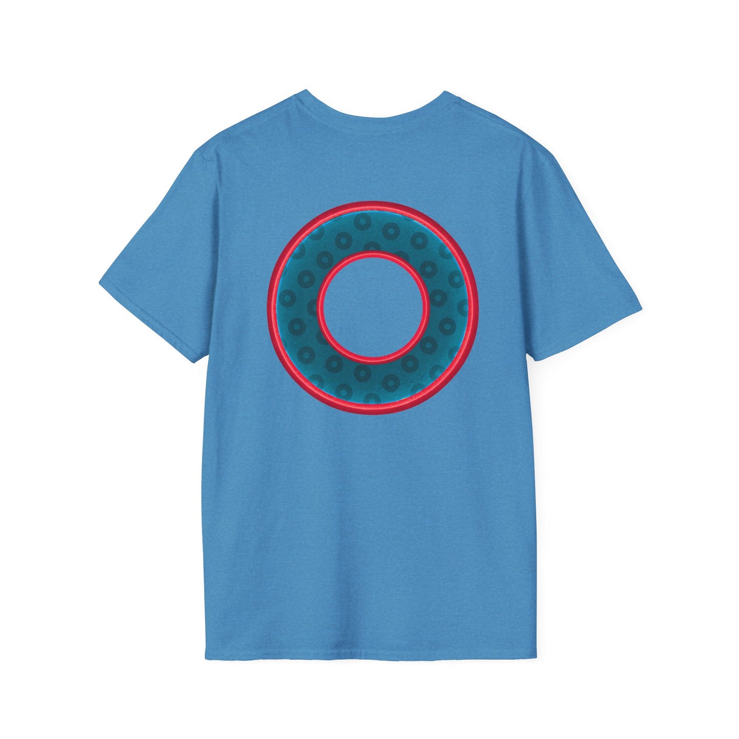 Plain Donuts/Unisex Soft-Style - "Plain Wide Mouthed Paradoxical Donuts" - dark aquamarine blue/red donuts