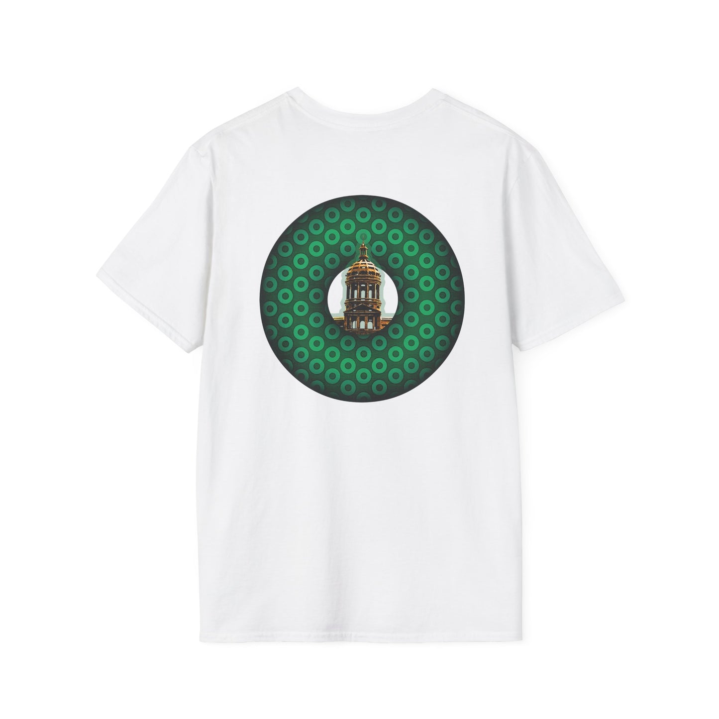 Classic Donut Tee - "Save Mondegreen City Hall Clock Tower" - paradox donut - series 1.0 - variant 2 - green donut