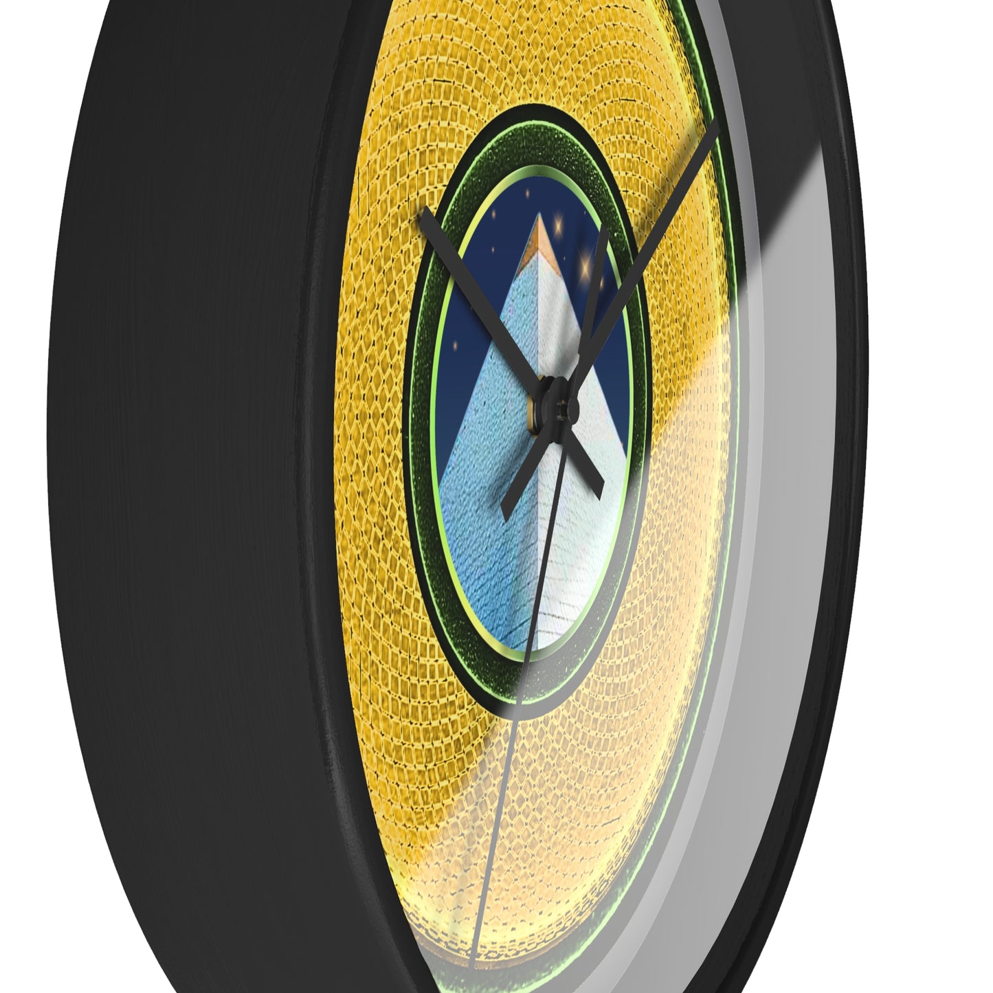 Lumpy Wall Clock - "Limestone Donuts Clocks so Large" - variant 3 - rustic golden donut w/gray background