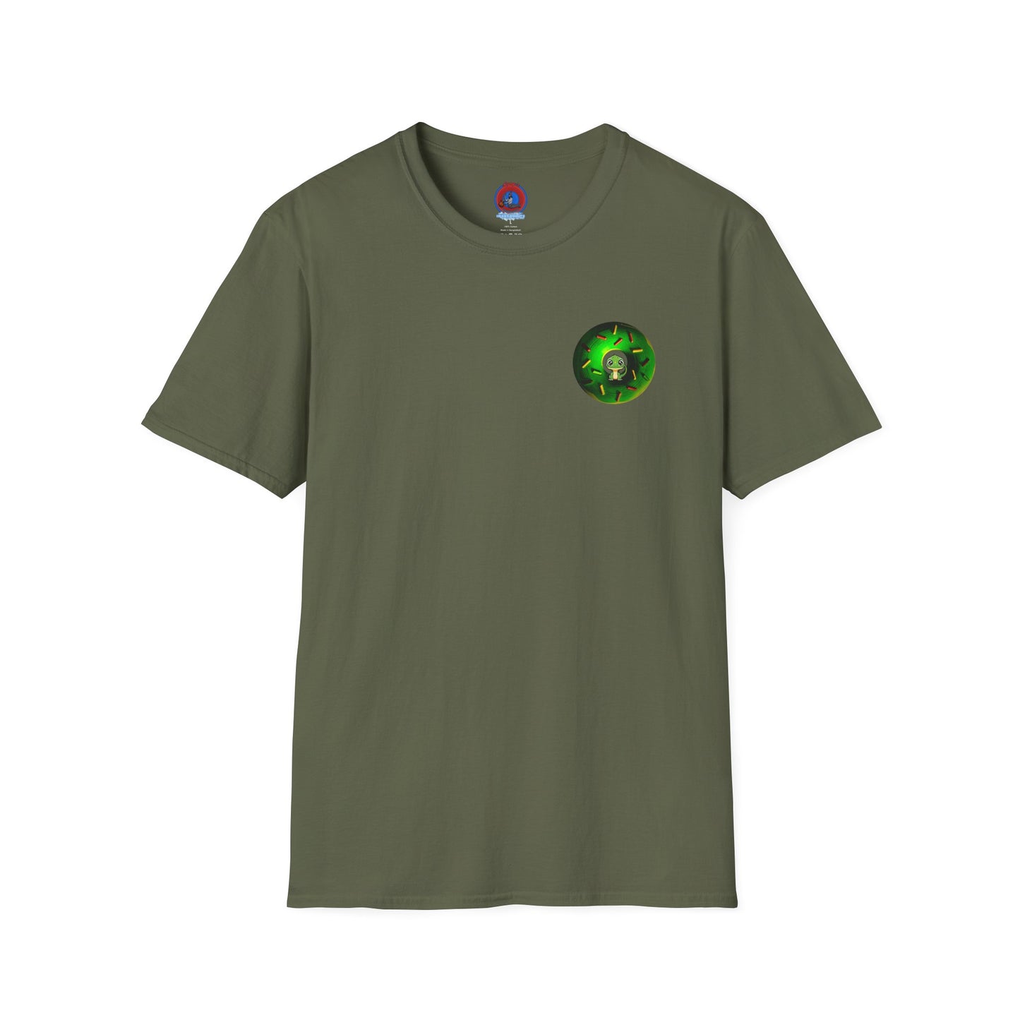 Classic Donut Tee - Unisex Soft-Style - "Baby Rutherford" - green donut - series 1.0
