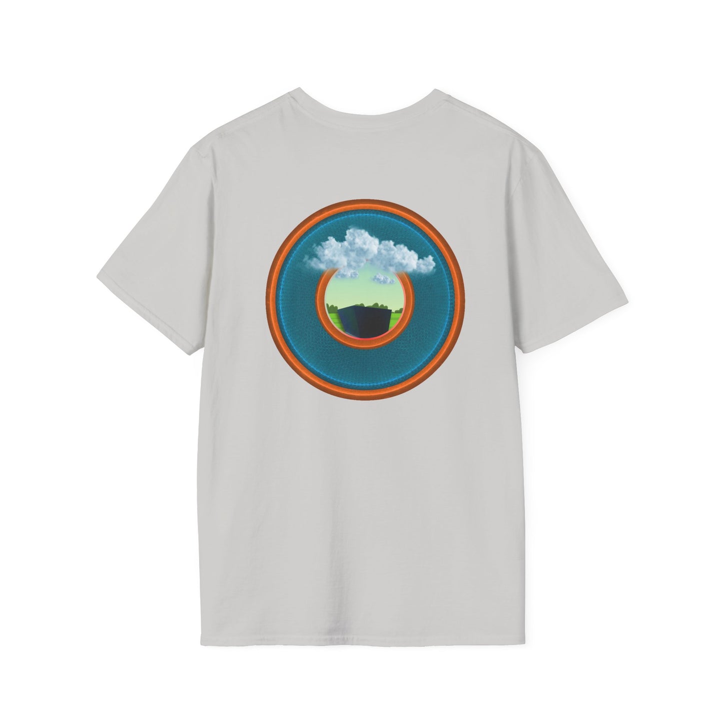 Classic Donut Tee - Unisex Soft-Style - "Got Rhombus?" - series 1.0  - variant 3 - aquamarine/orange donut