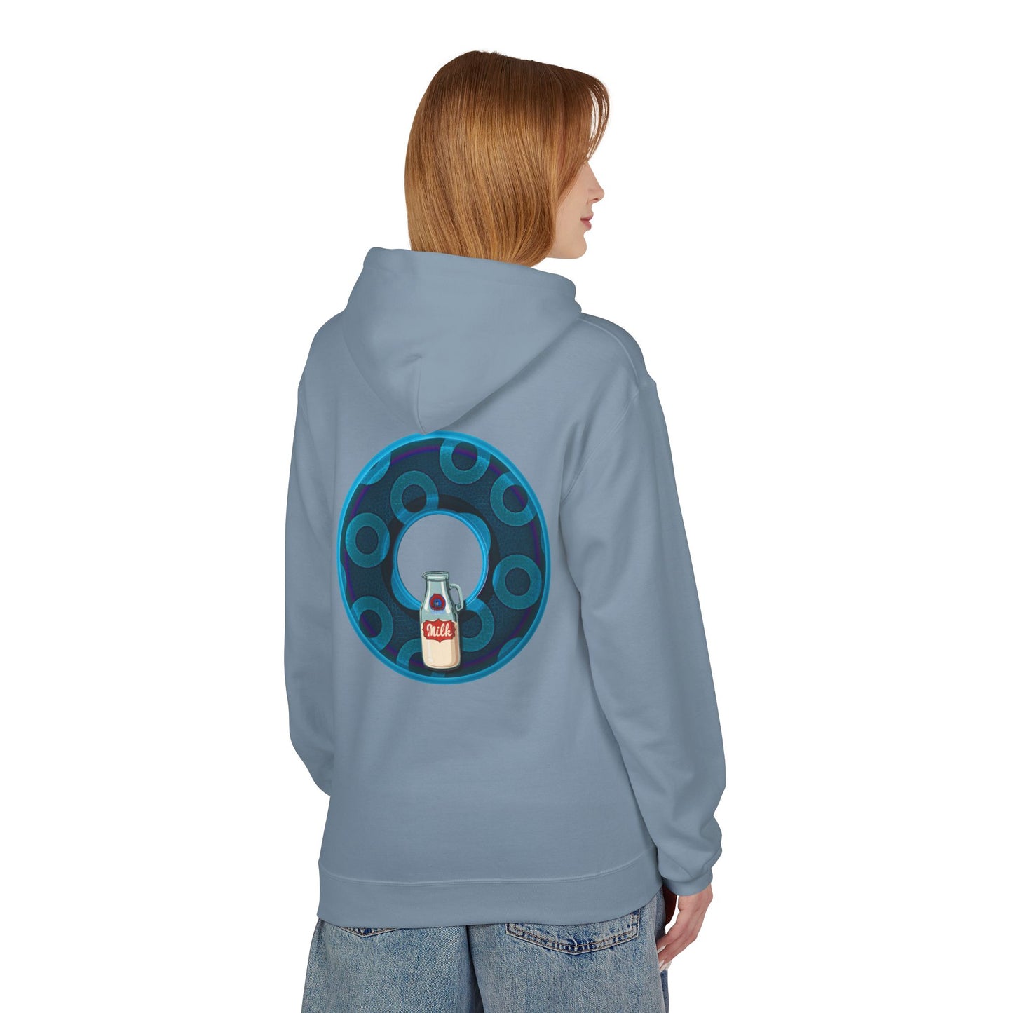 Fleece Harry Hoodies [Midweight Soft-style] - "Wooked Cream Dairy - YEMSG Donut" - blue/blue rustic paradox donut - variant 7