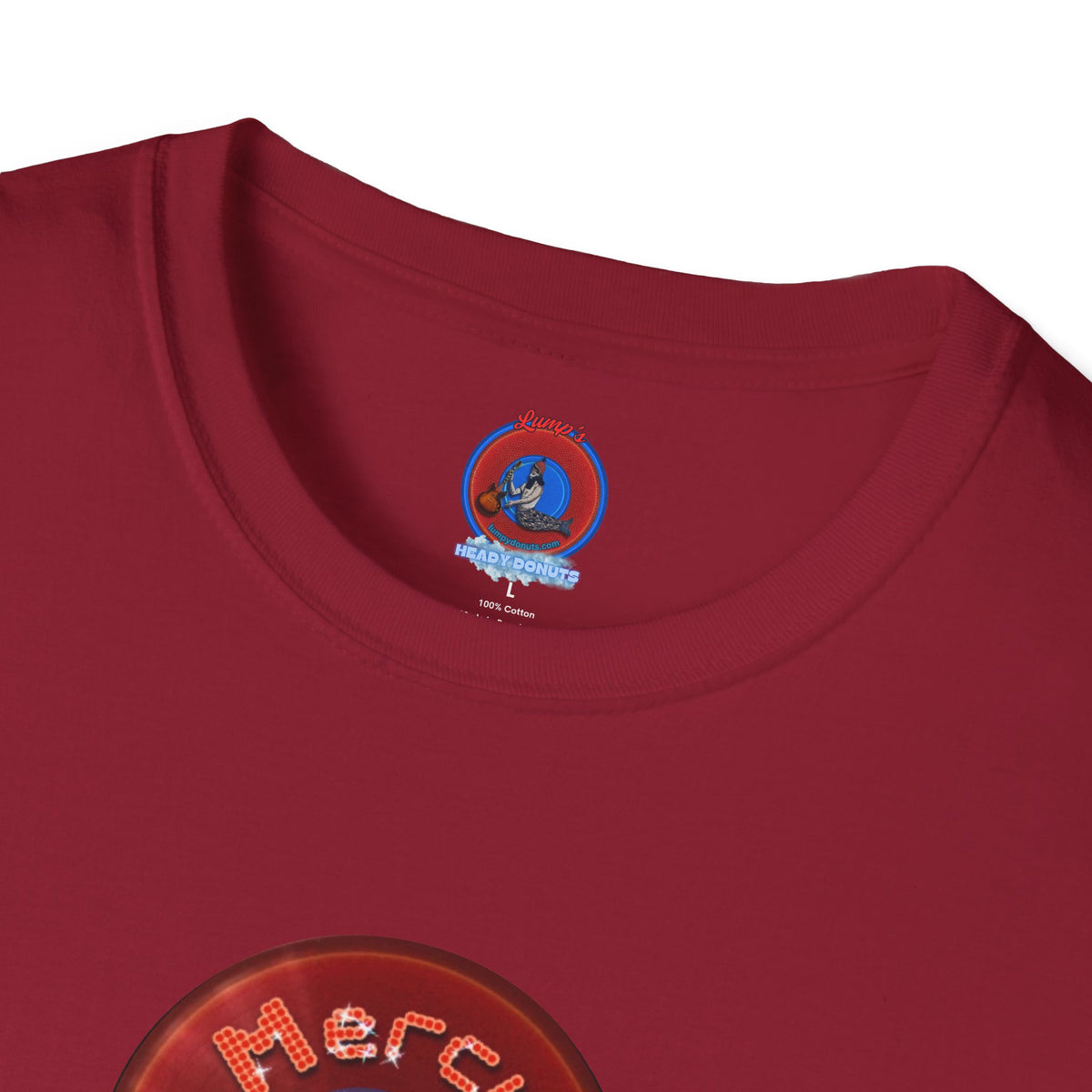 Classic Donut Tee - Unisex Soft-Style - "Donuts of the Gods" - series 1.0 - variant 5 - red donut