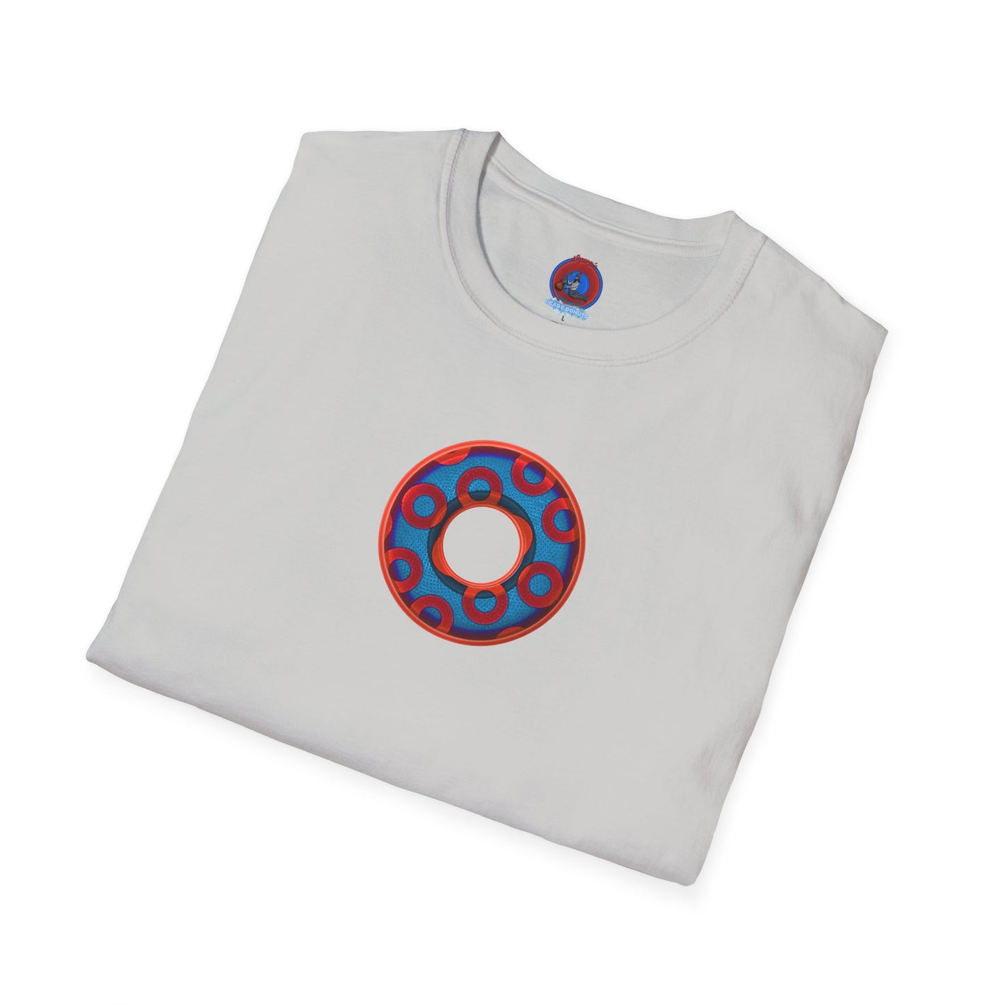 Plain Donuts/Unisex Soft-Style - "Plain Rustic Paradoxical Donuts" - red/light royal blue donuts