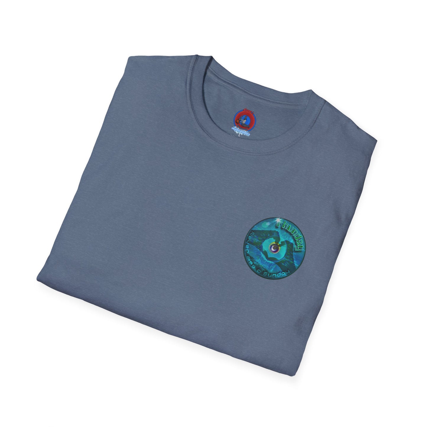 Classic Donut Tee - Unisex Soft-Style - "Sunday Phunday" - series 1.0 - variant 1 - teal donut
