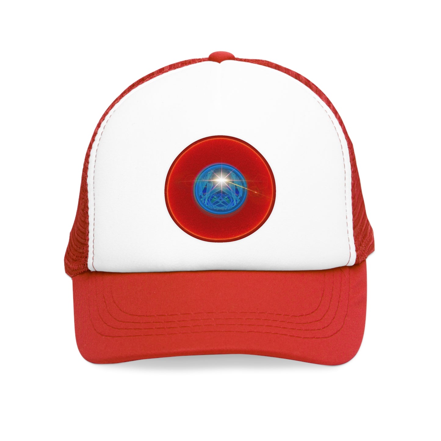Lumpy Trucker Hat - "The Flow" - red/blue