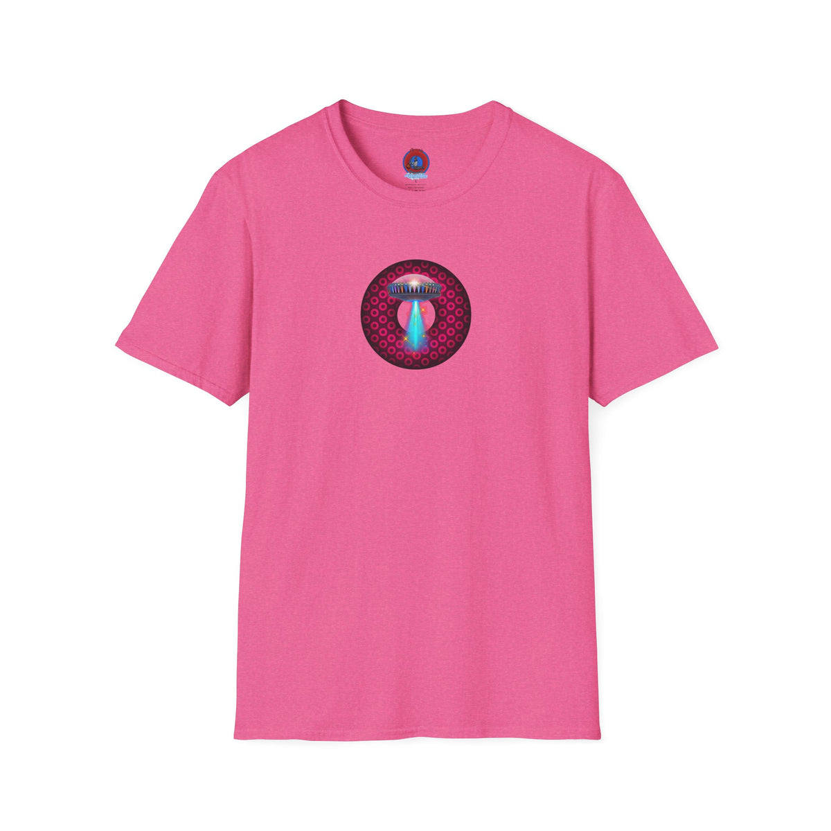 Classic Donut Tee - Unisex Soft-Style - "Donuts now Served on the Mothership" - series 1.0  - variant 2  - red/red paradoxical donut