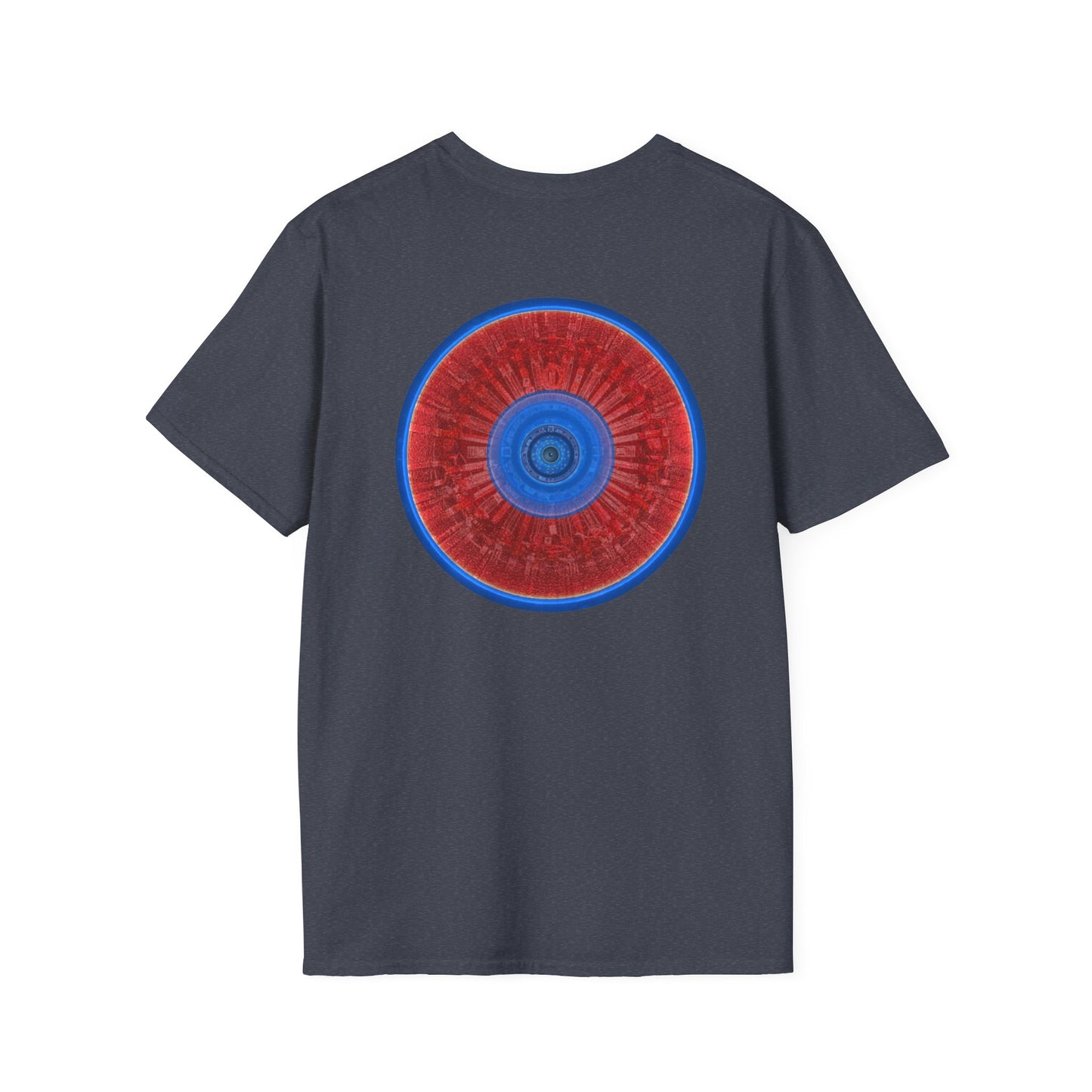 Classic Donut Tee - Unisex Soft-Style - "Graphic Translation Tee Shirt" - vivid red/blue tube donut - variant 3