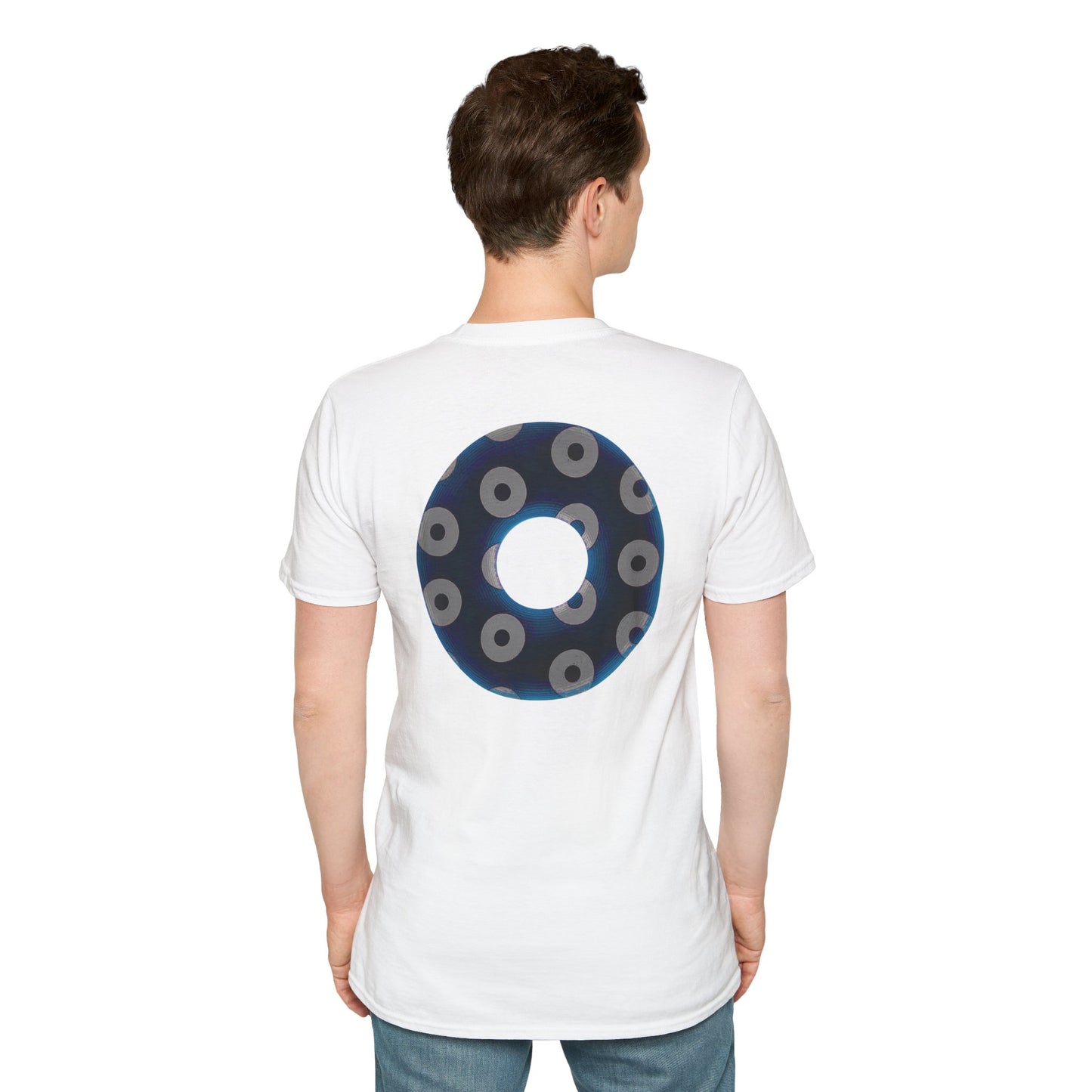 Plain Donuts/Unisex Soft-Style - "Plain Blimpy Paradoxical Donuts" - dark blue/off-white donuts
