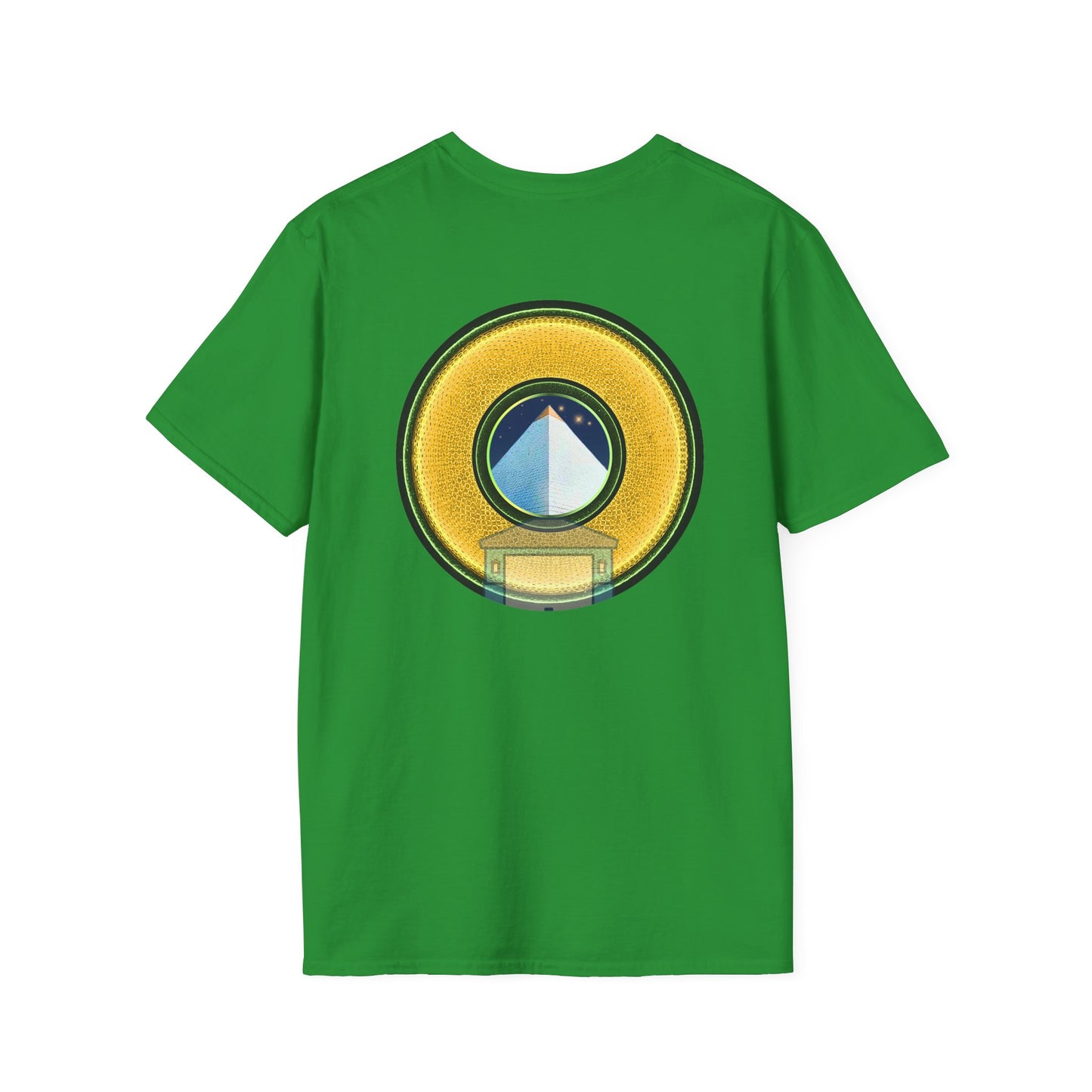 Classic Donut Tee - Unisex Soft-Style - "Limestone Donuts so Large" - variant 4 - golden donut w/garage