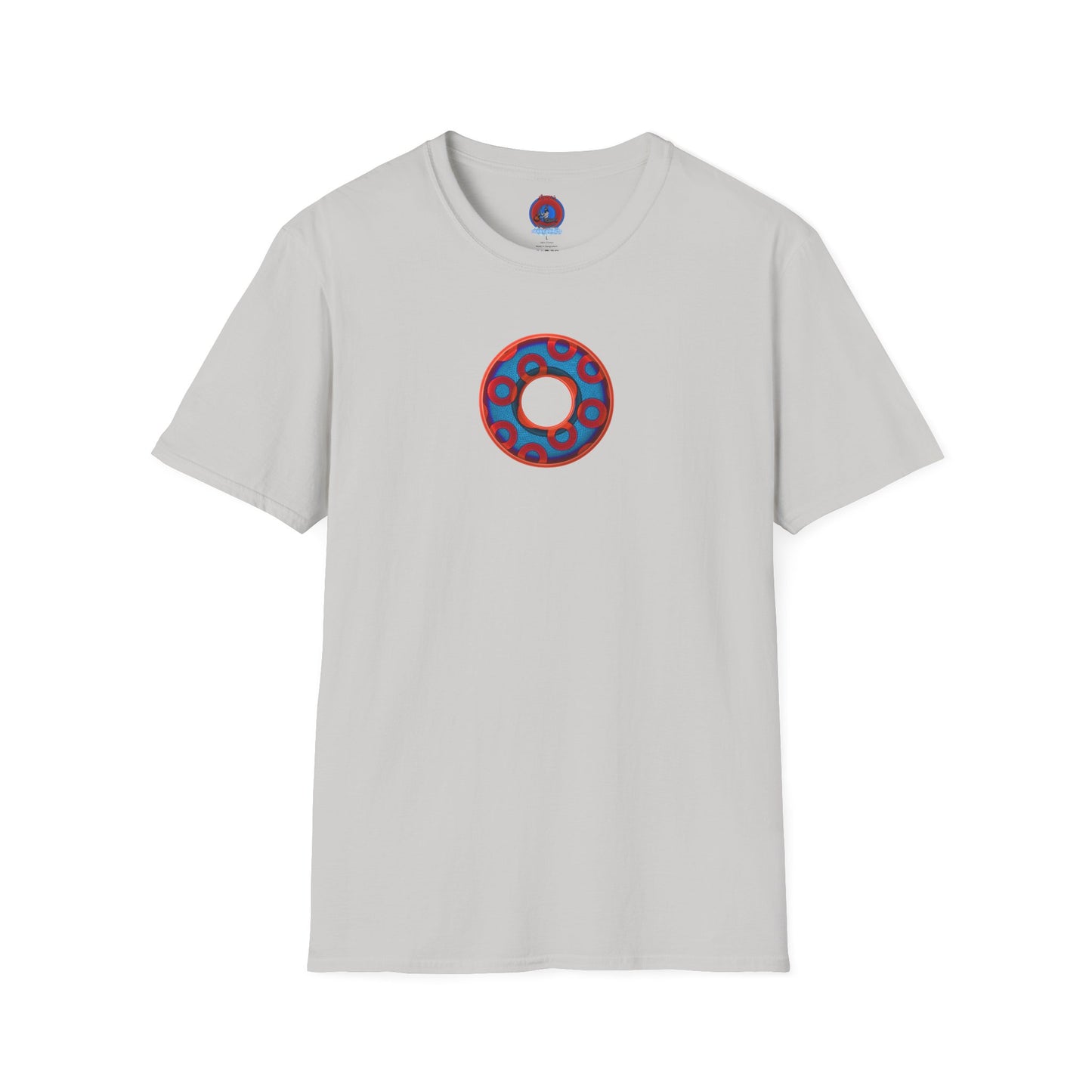 Plain Donuts/Unisex Soft-Style - "Plain Rustic Paradoxical Donuts" - red/light royal blue donuts