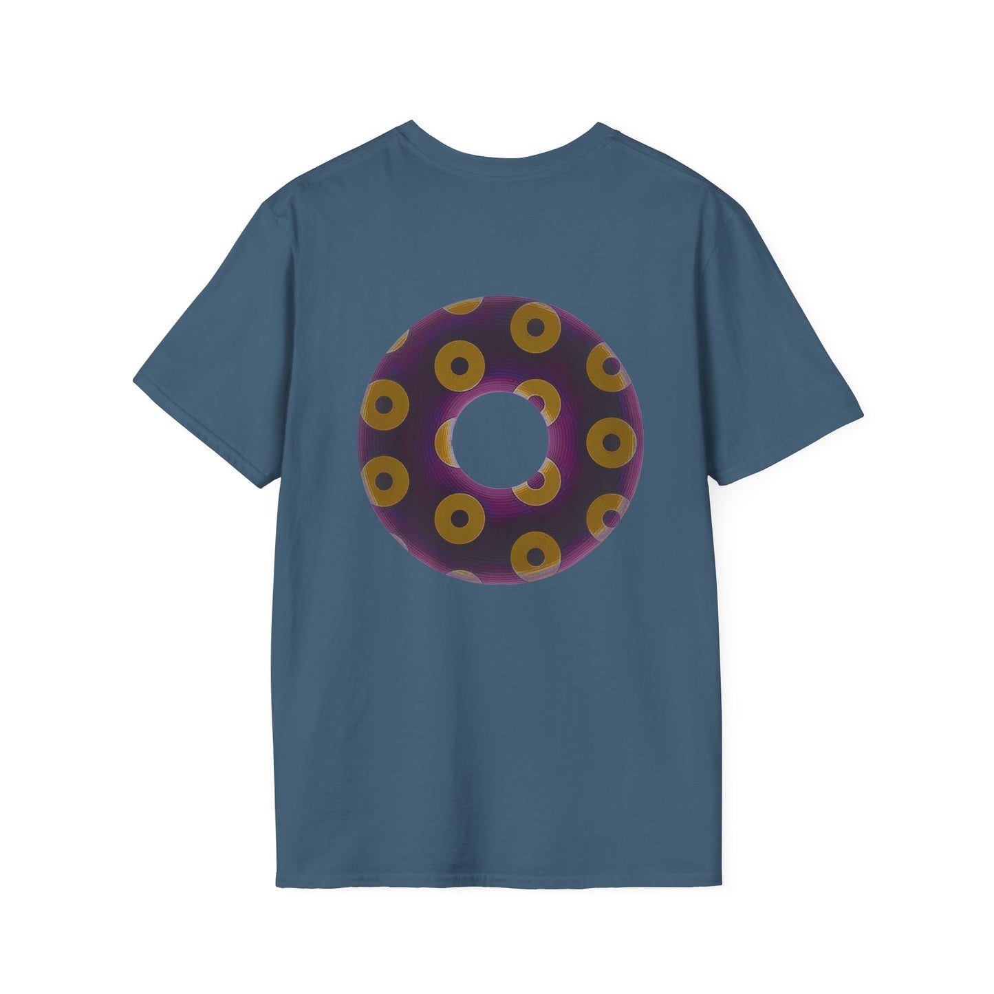 Plain Donuts/Unisex Soft-Style - "Plain Blimpy Paradoxical Donuts" - dark red-purple/dark yellow donuts