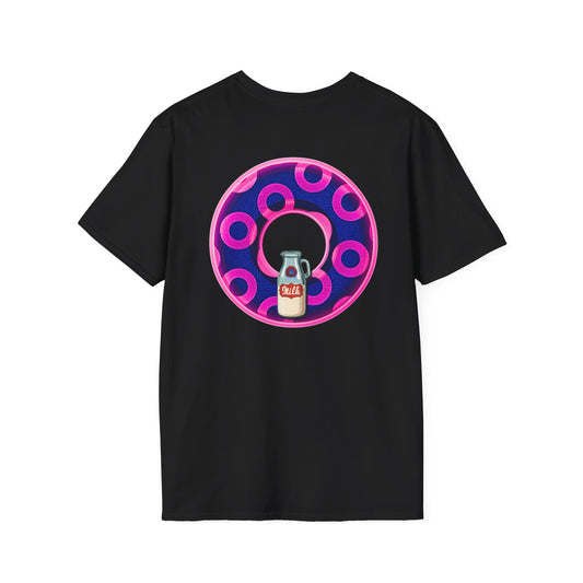 Classic Donut Tee - Unisex Soft-Style - "Wooked Cream - YEMSG Donut " -blue/pink rustic paradox donut - variant 5