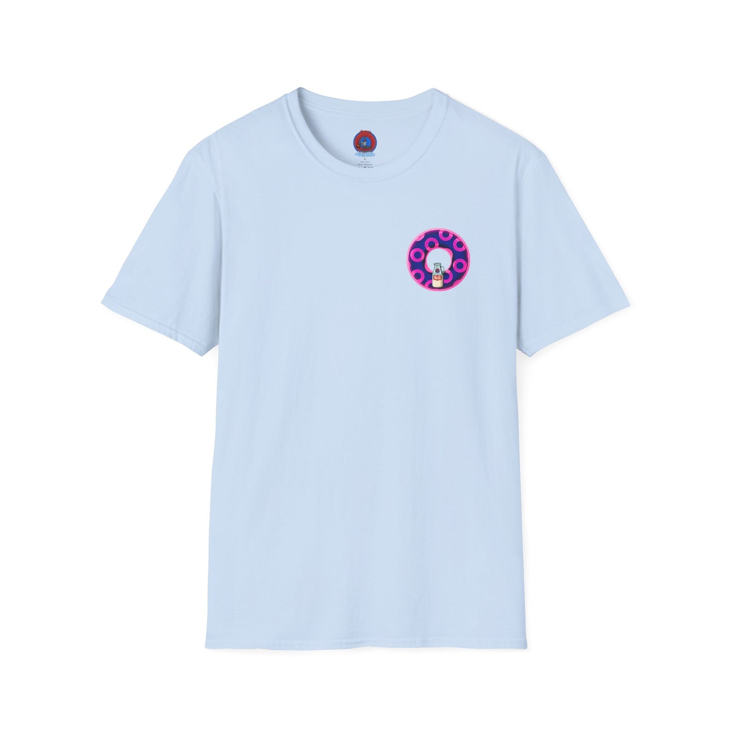 Classic Donut Tee - Unisex Soft-Style - "Wooked Cream - YEMSG Donut " -blue/pink rustic paradox donut - variant 5